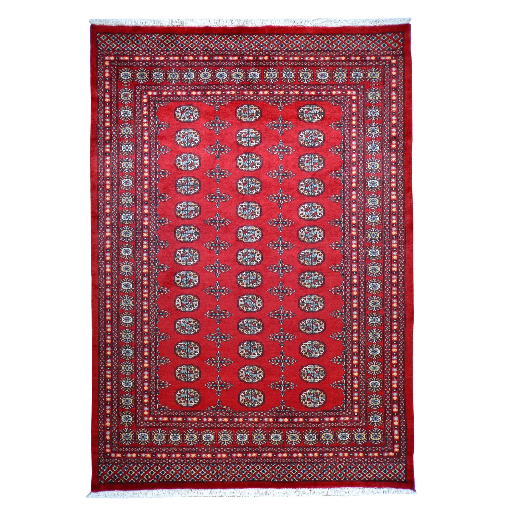 Hand-Knotted Tribal Jaldar Bokhara Design Wool Rug (Size 5.6 X 7.10) Brral-3963