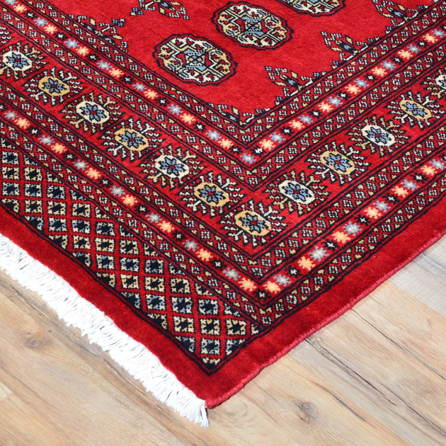 Hand-Knotted Tribal Jaldar Bokhara Design Wool Rug (Size 5.6 X 7.10) Brral-3963