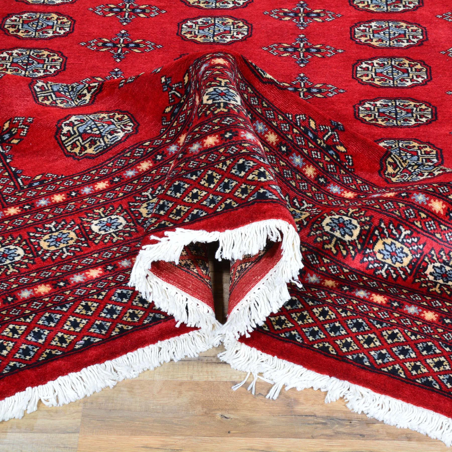 Hand-Knotted Tribal Jaldar Bokhara Design Wool Rug (Size 5.6 X 7.10) Brral-3963