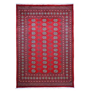 Hand-Knotted Tribal Jaldar Bokhara Design Wool Rug (Size 5.6 X 7.10) Brral-3963
