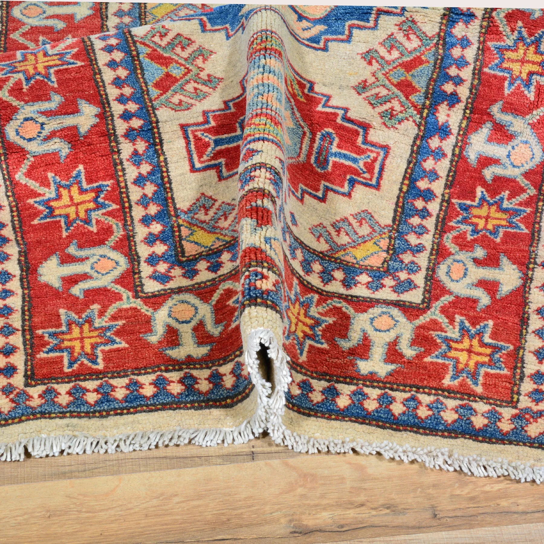 Hand-Knotted Tribal Kazak Caucasian Design 100% Wool Rug (Size 2.9 X 9.10) Brral-1719