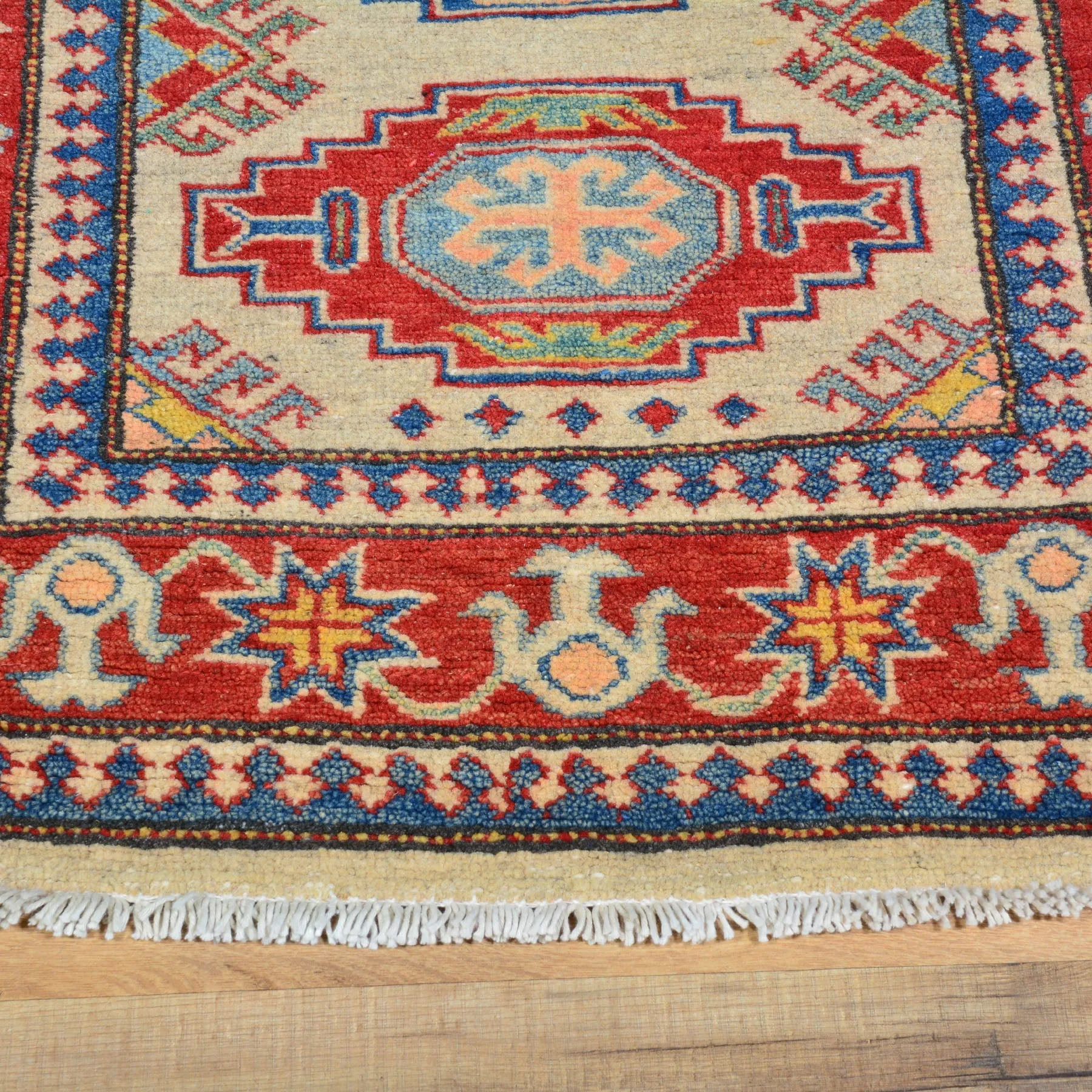 Hand-Knotted Tribal Kazak Caucasian Design 100% Wool Rug (Size 2.9 X 9.10) Brral-1719