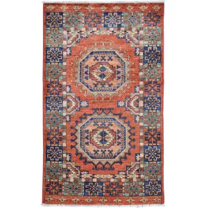 Hand-Knotted Tribal Peshawar Handmade Wool Rug (Size 3.1 X 5.0) Cwral-10848
