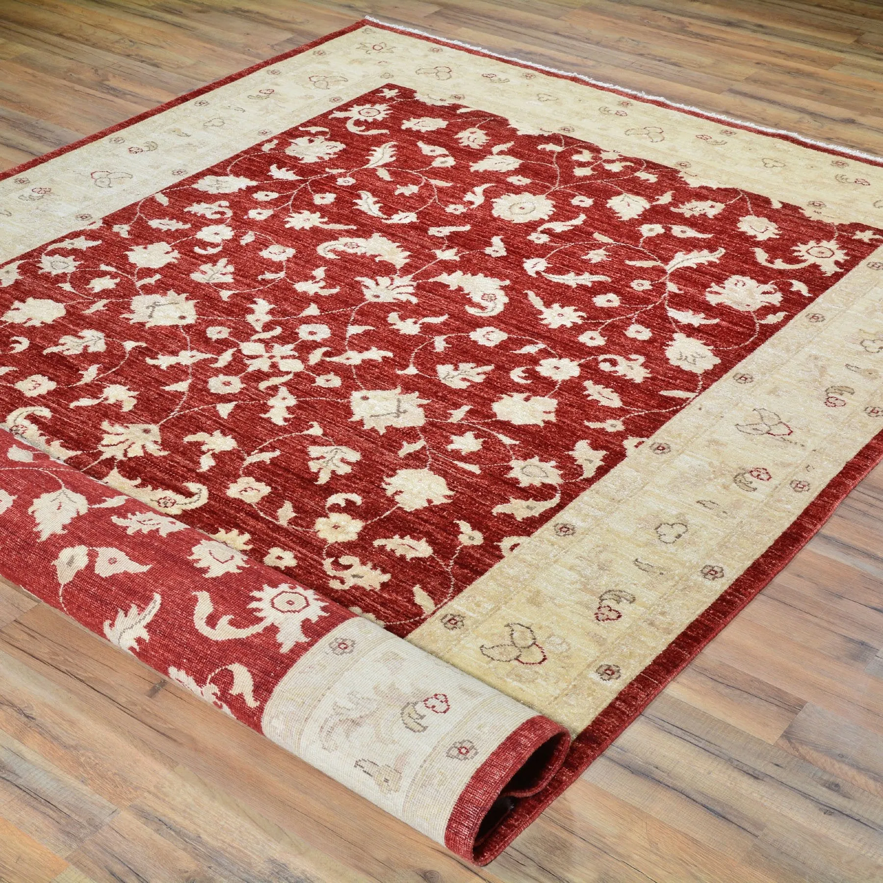 Hand-Knotted Tribal Peshawar Wool Traditional Design Rug (Size 6.2 X 9.0) Brral-3975