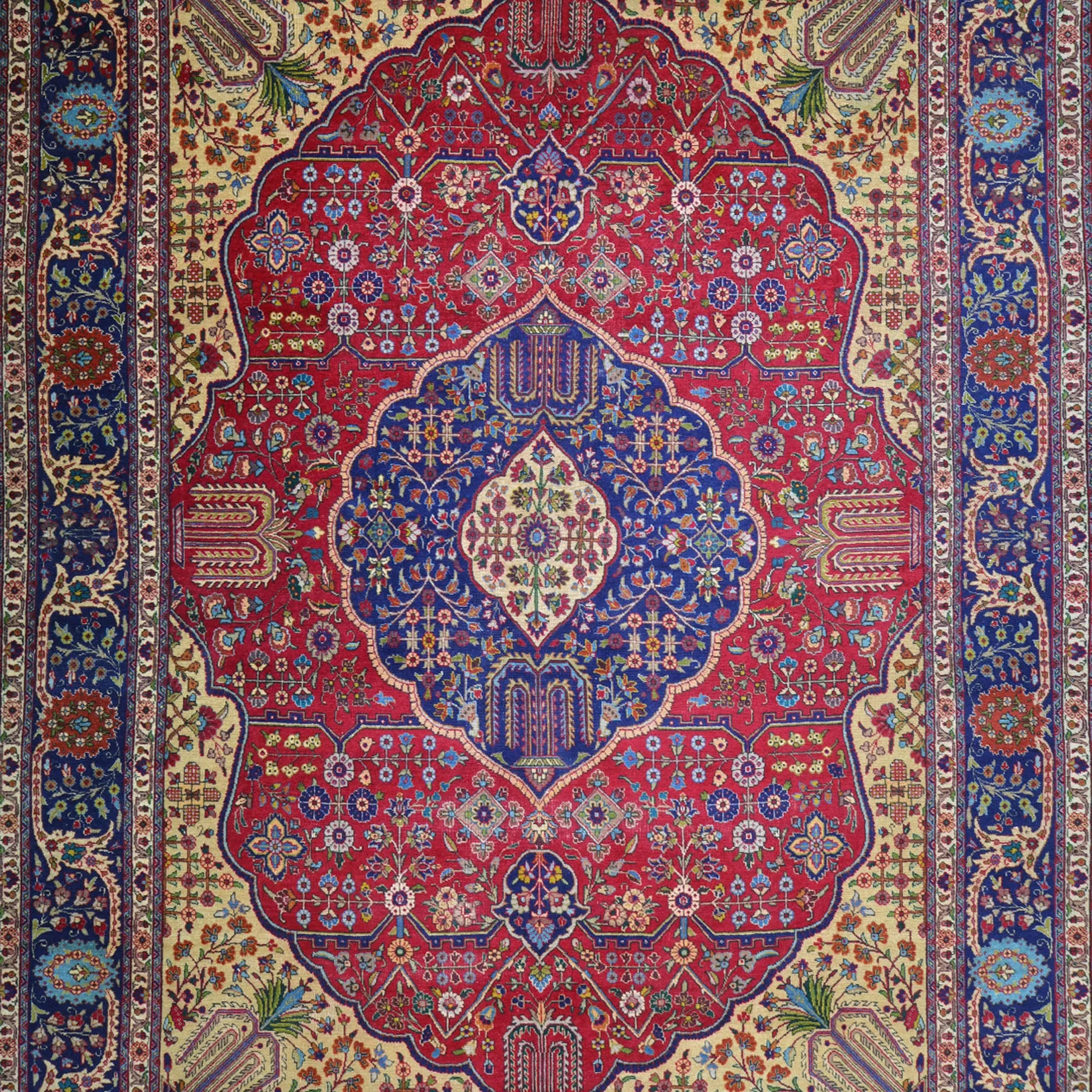 Hand-Knotted Tribal Vintage Persian Traditional Design Wool Rug (Size 9.4 X 12.6) Cwral-10524
