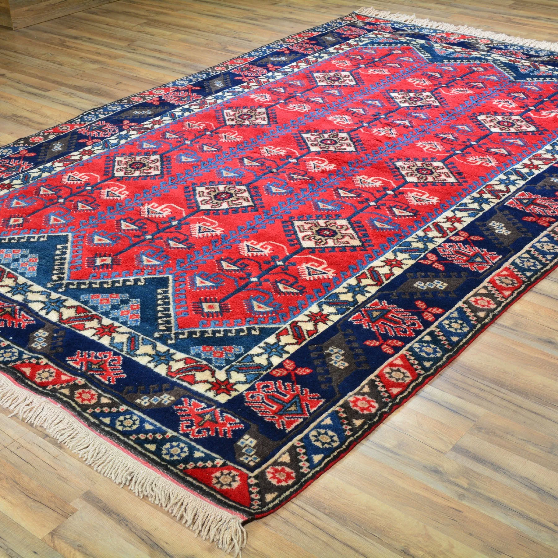 Hand-Knotted Turkish Taban Traditional Tribal Handmade Wool Rug (Size 6.7 X 10.2) Cwral-6816