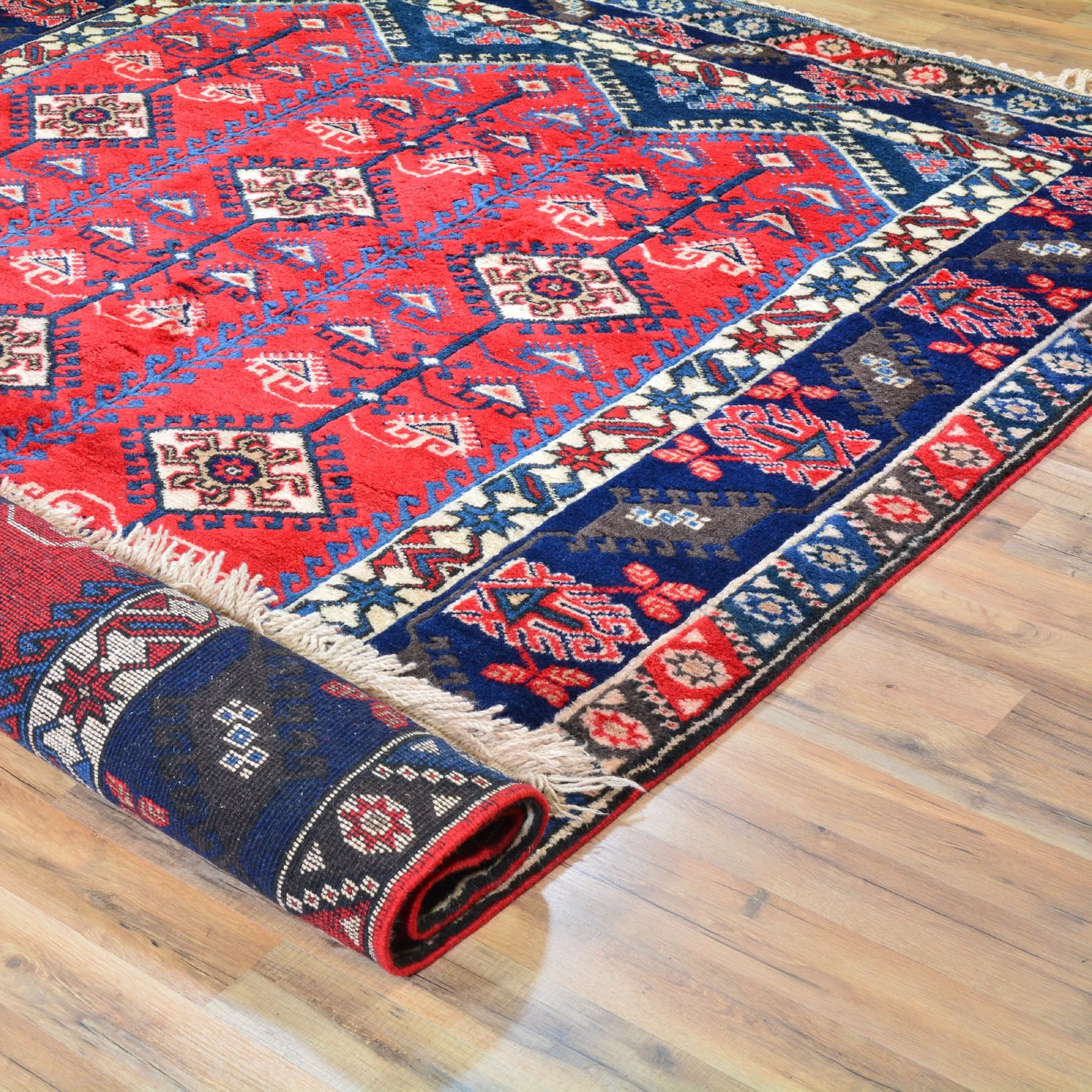 Hand-Knotted Turkish Taban Traditional Tribal Handmade Wool Rug (Size 6.7 X 10.2) Cwral-6816