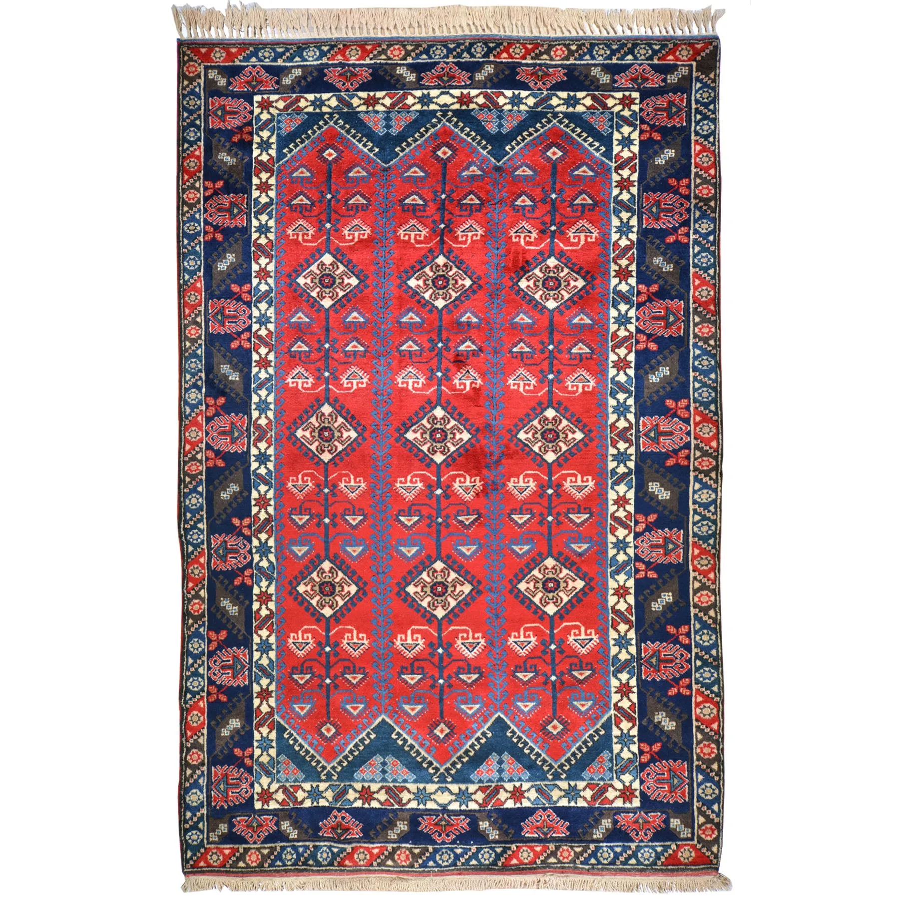Hand-Knotted Turkish Taban Traditional Tribal Handmade Wool Rug (Size 6.7 X 10.2) Cwral-6816