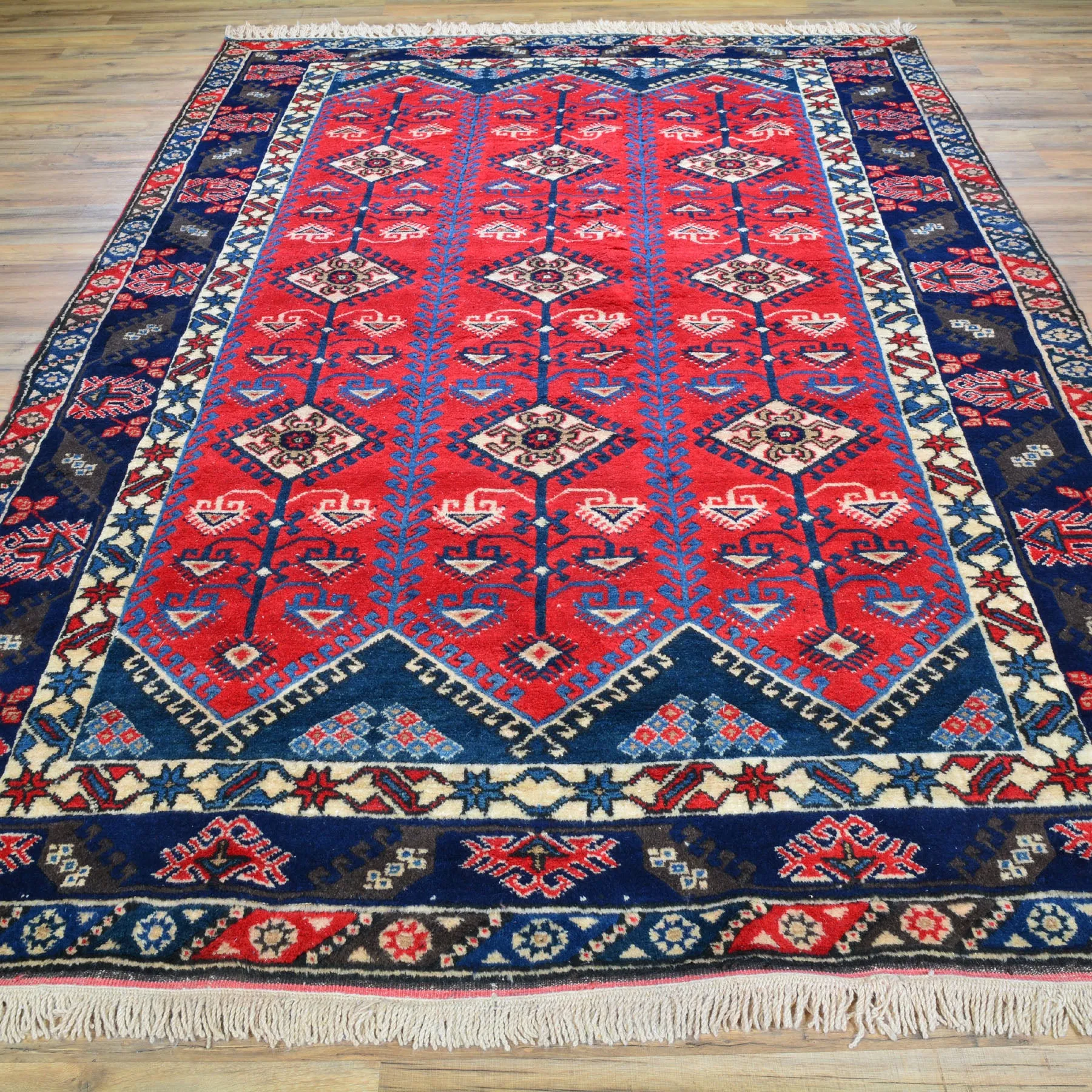 Hand-Knotted Turkish Taban Traditional Tribal Handmade Wool Rug (Size 6.7 X 10.2) Cwral-6816