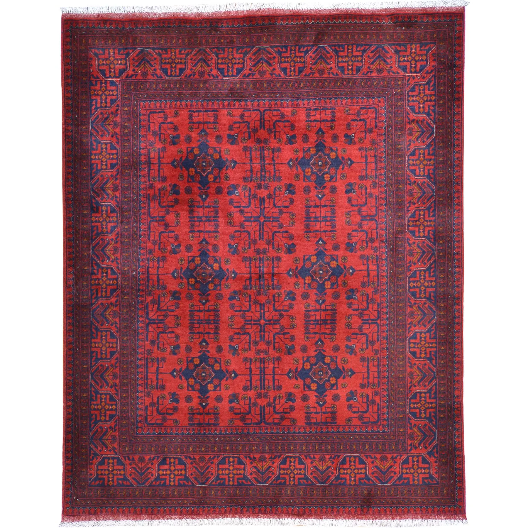 Hand-Knotted Turkmen Handmade Tribal Traditional Afghan Rug (Size 5.1 X 6.7) Brral-6501