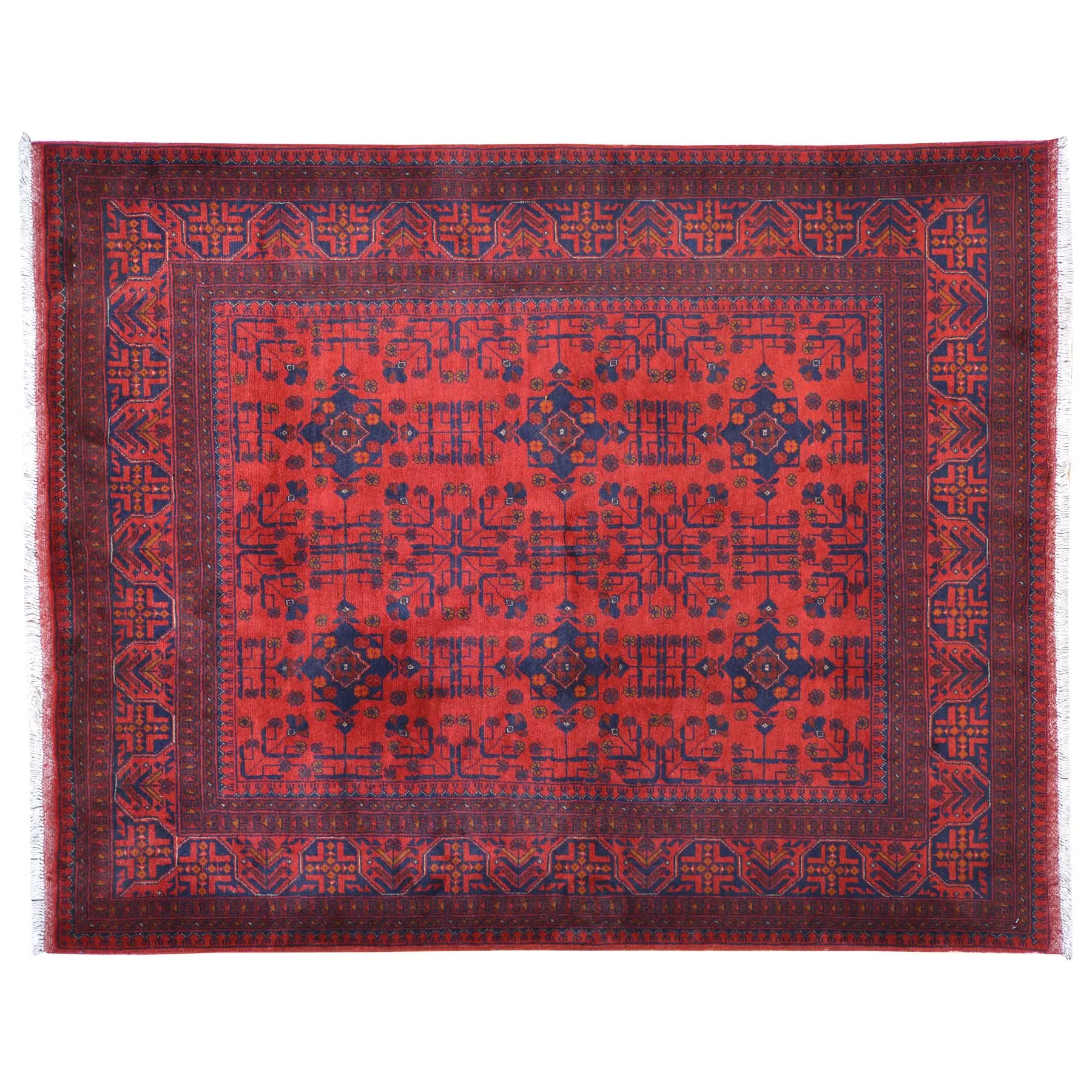 Hand-Knotted Turkmen Handmade Tribal Traditional Afghan Rug (Size 5.1 X 6.7) Brral-6501