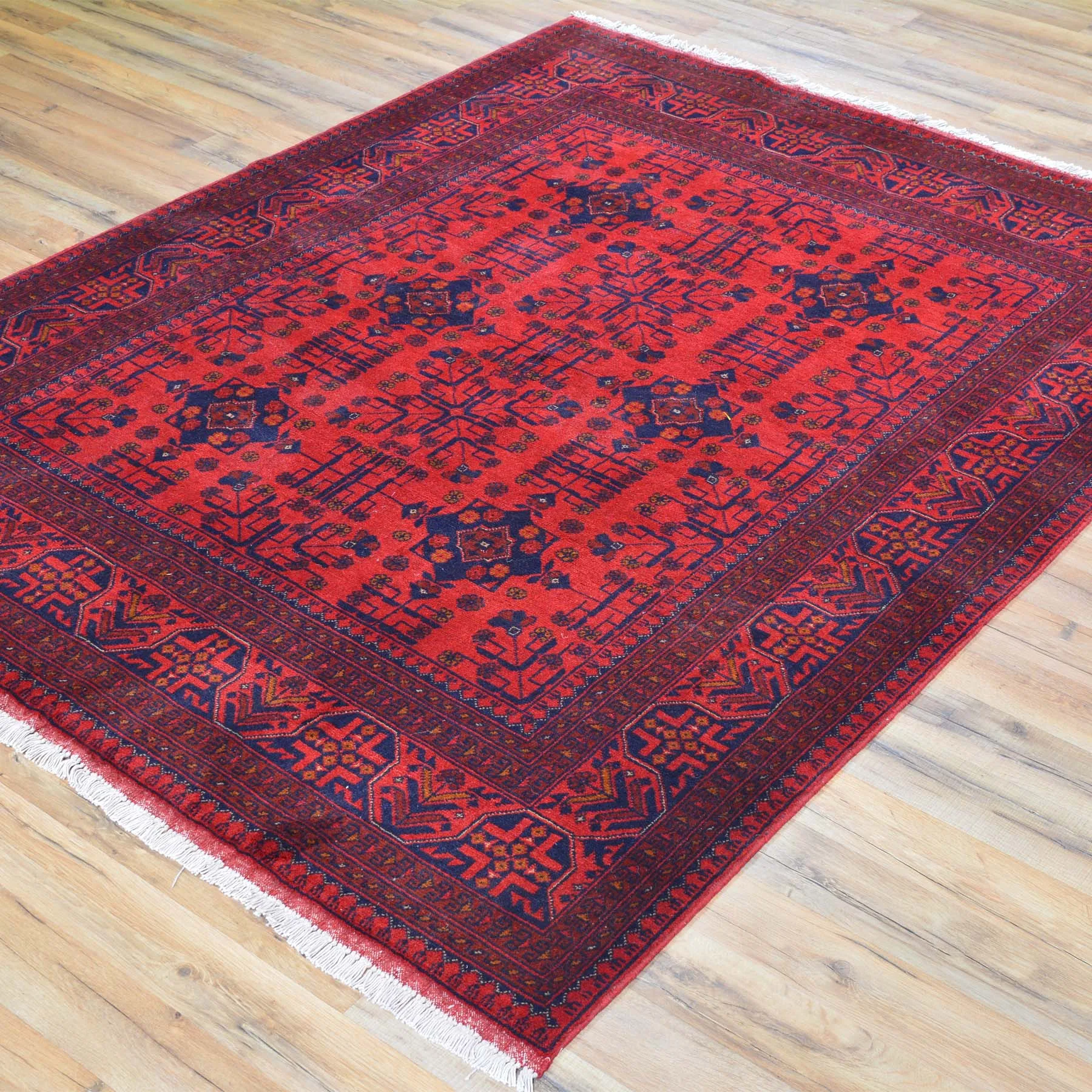 Hand-Knotted Turkmen Handmade Tribal Traditional Afghan Rug (Size 5.1 X 6.7) Brral-6501
