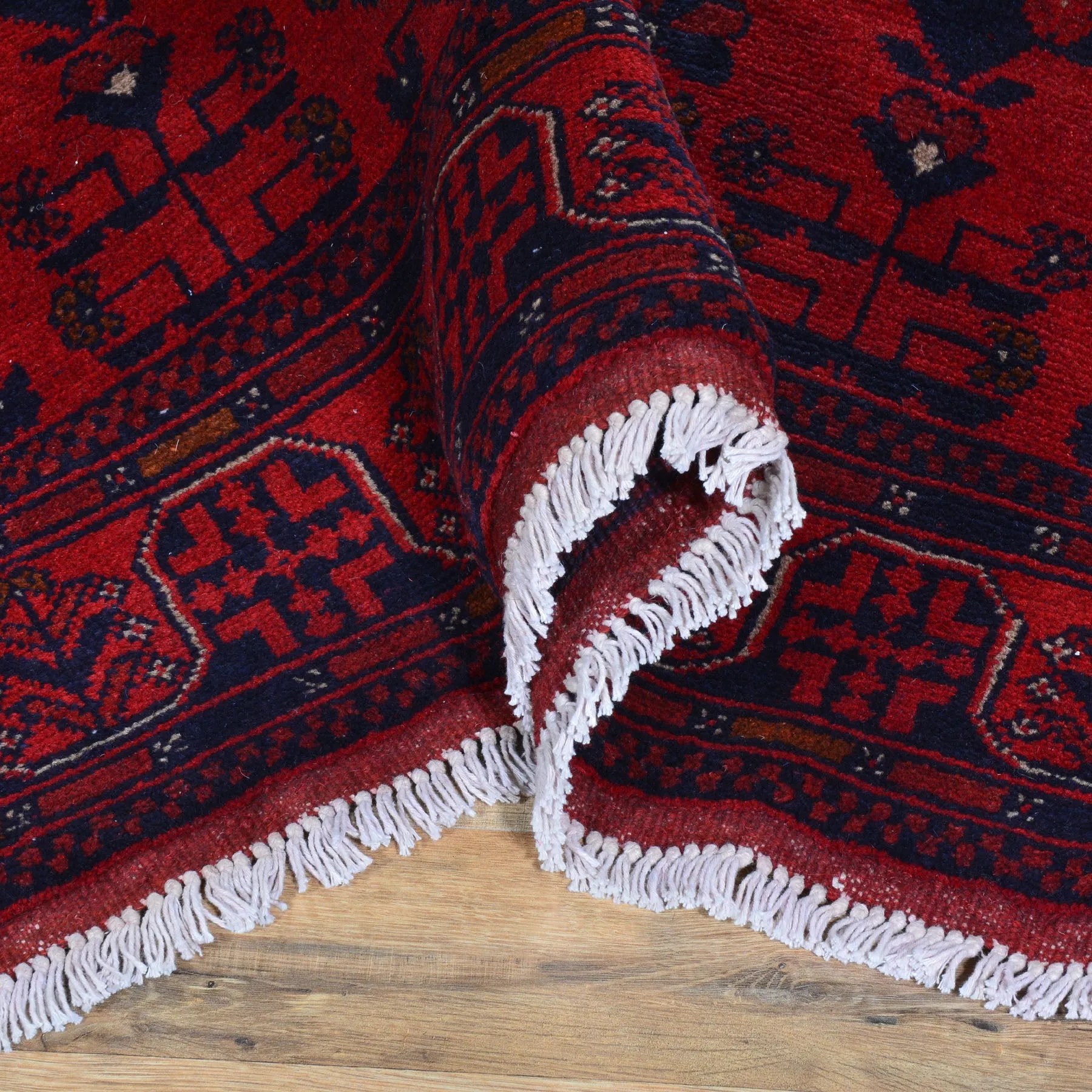 Hand-Knotted Turkmen Khal Mohamadi Design Handmade Wool Rug (Size 4.2 X 6.7) Cwral-6678