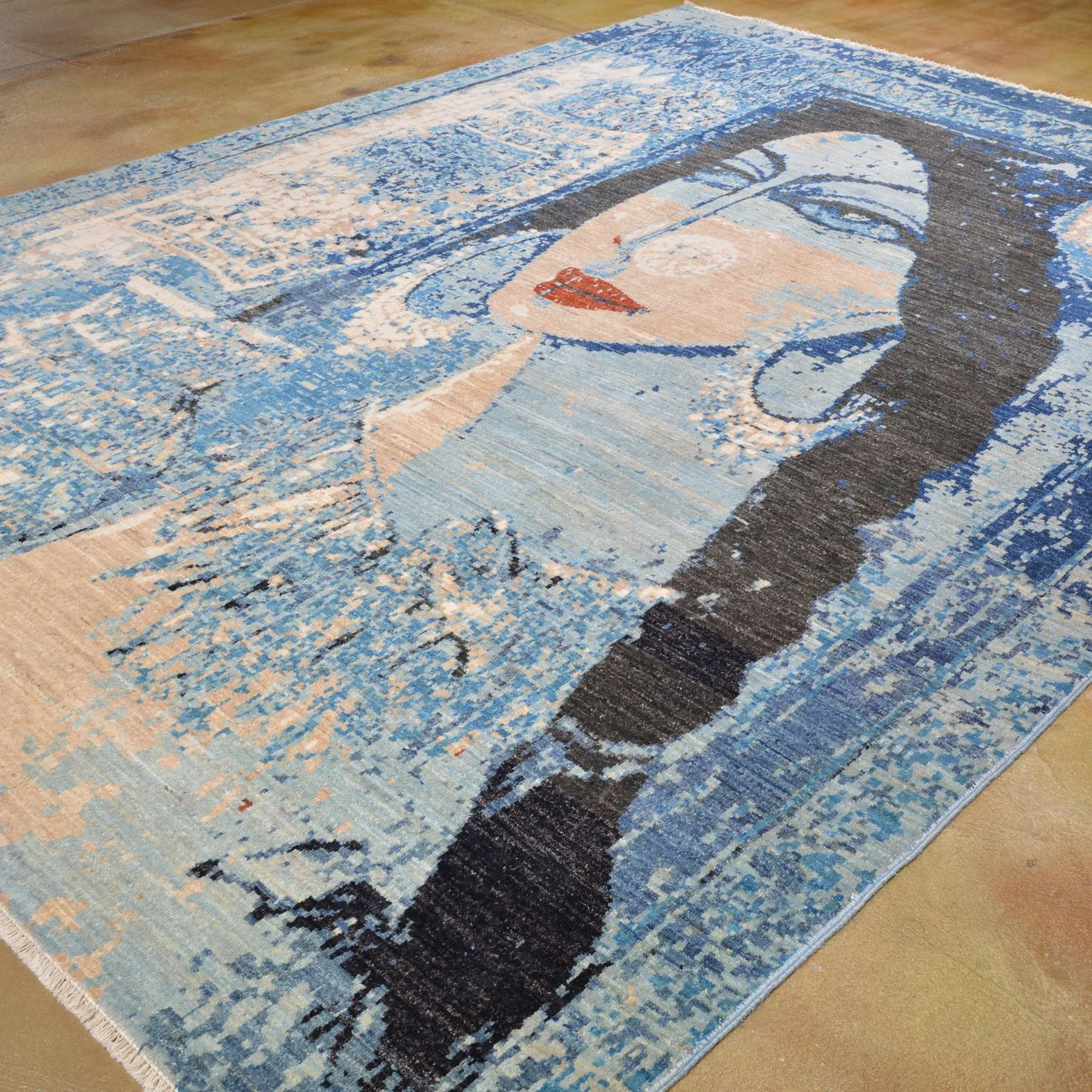 Hand-Knotted Unique Pictorial Design Wool Rug (Size 8.0 X 10.4) Cwral-3669