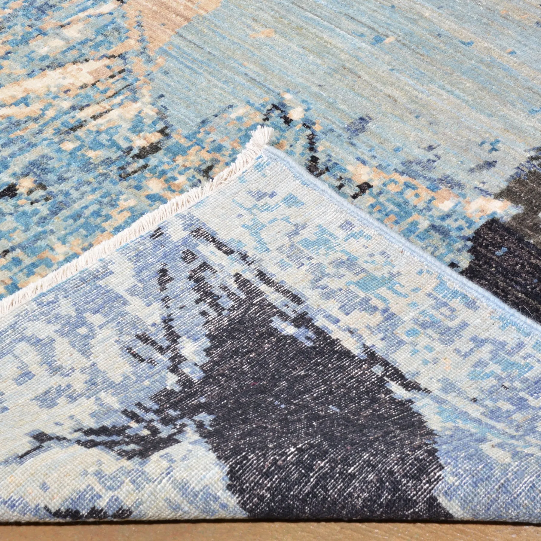 Hand-Knotted Unique Pictorial Design Wool Rug (Size 8.0 X 10.4) Cwral-3669