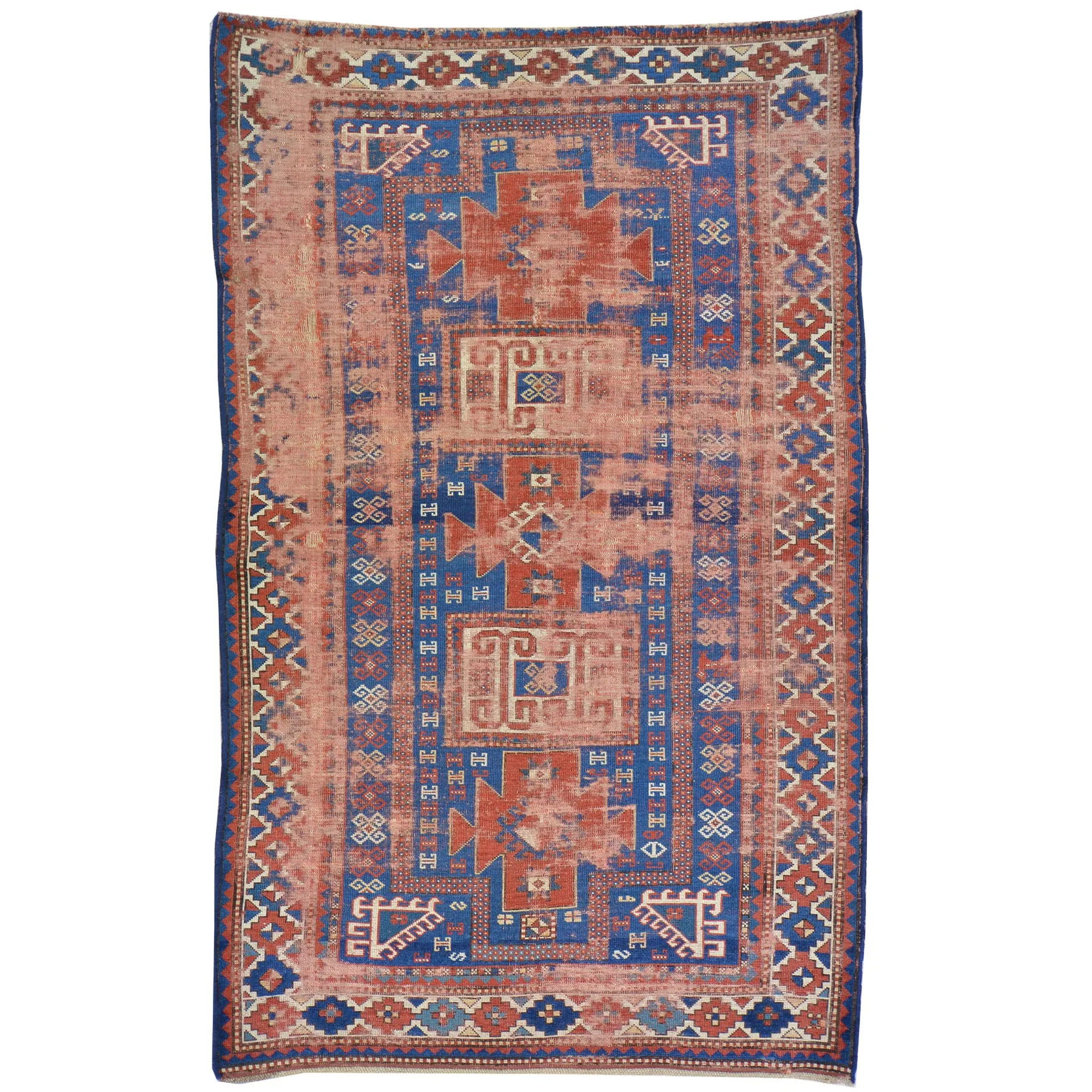 Hand-Knotted Vintage Caucasian Design Handmade Wool Rug (Size 4.3 X 7.1) Cwral-7233