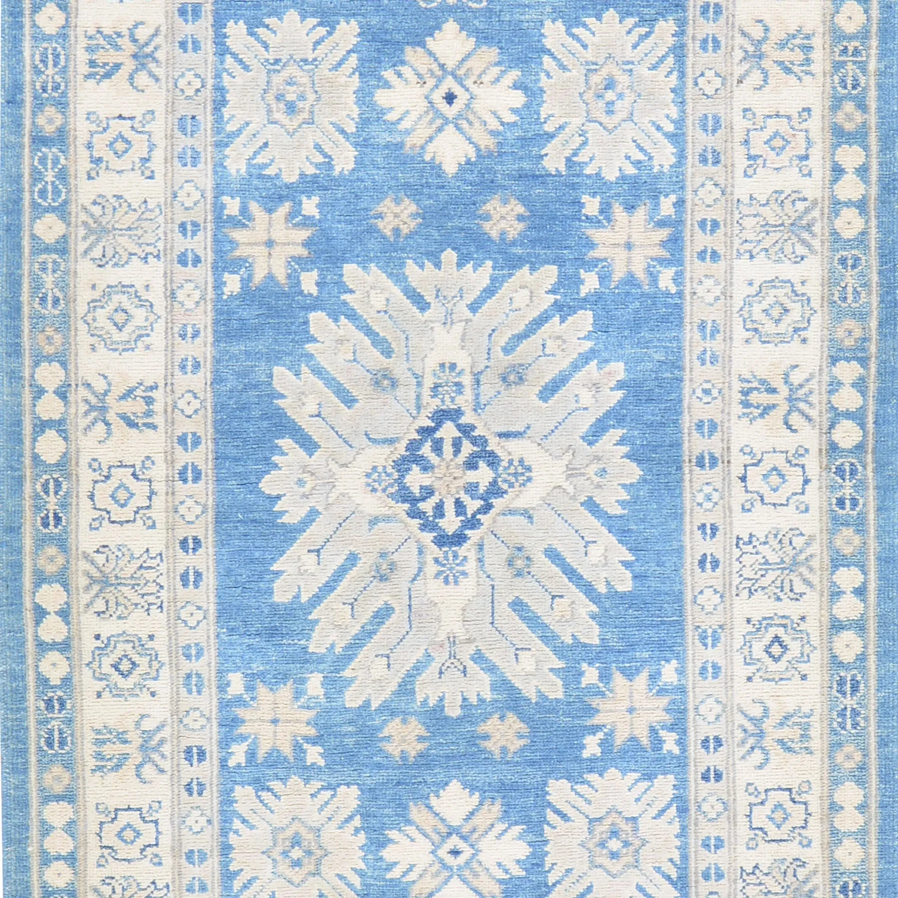 Hand-Knotted Vintage look Kazak Design Handmade Wool Rug (Size 3.2 X 11.5) Cwral-7950
