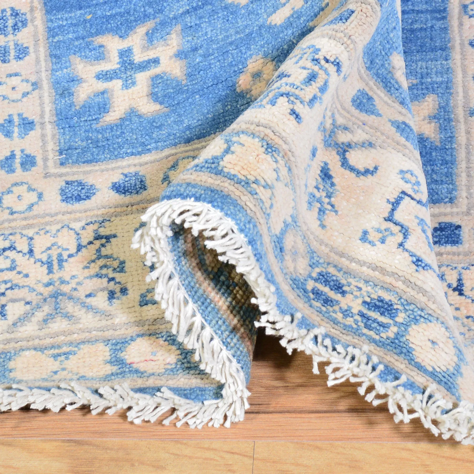 Hand-Knotted Vintage look Kazak Design Handmade Wool Rug (Size 3.2 X 11.5) Cwral-7950