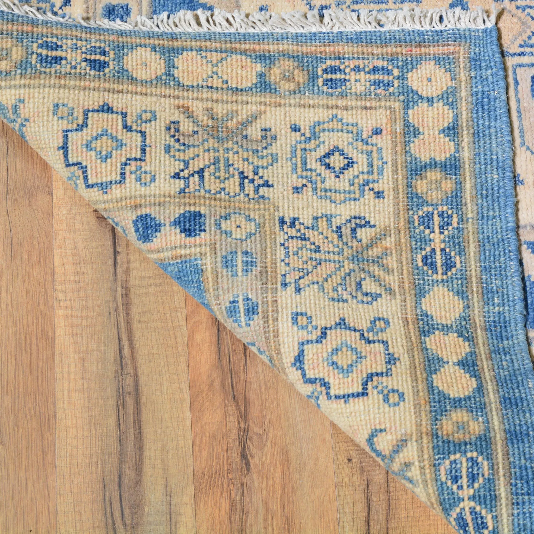 Hand-Knotted Vintage look Kazak Design Handmade Wool Rug (Size 3.2 X 11.5) Cwral-7950