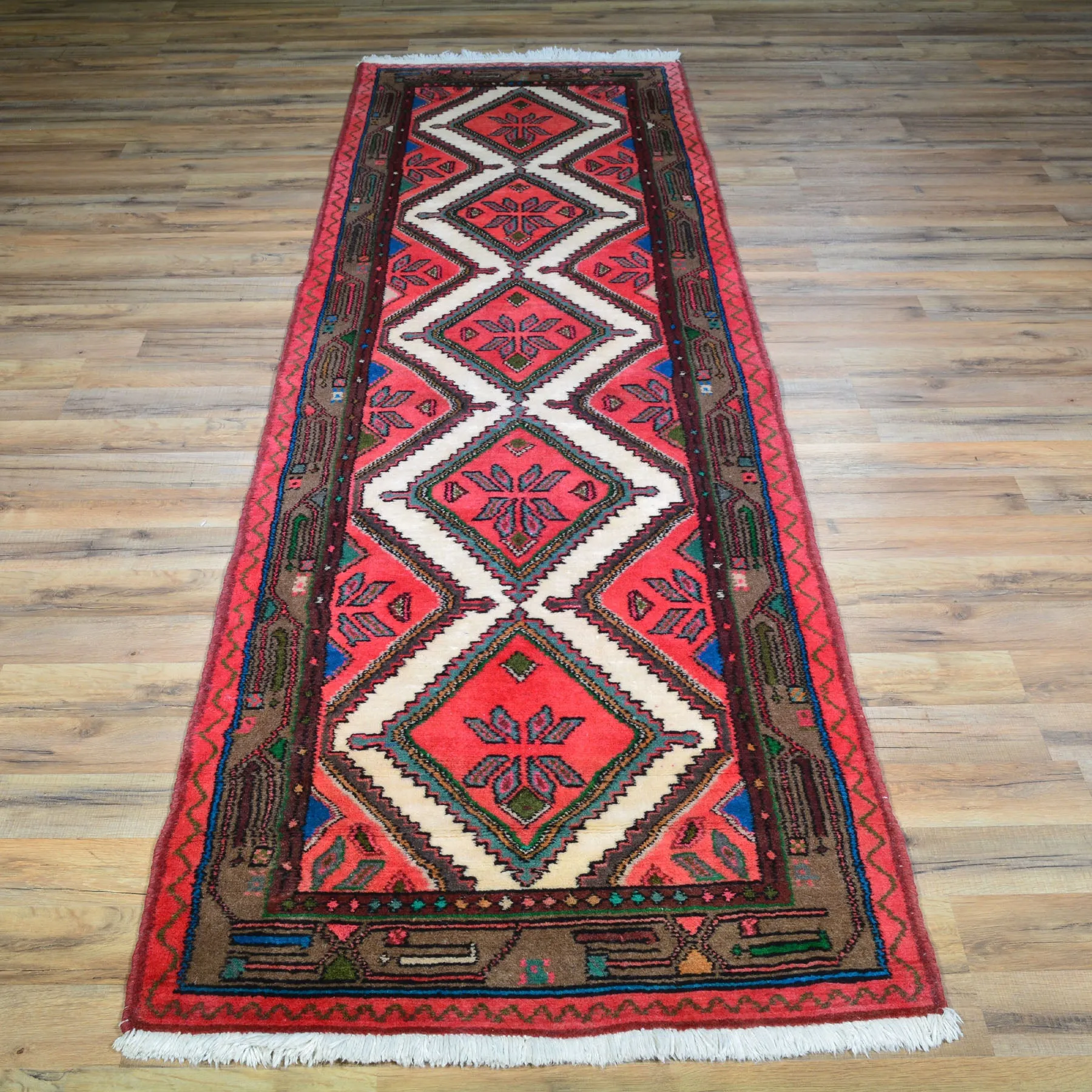 Hand-Knotted Vintage Tribal Design Handmade 100% Wool Rug (Size 2.8 X 9.1) Brral-4593