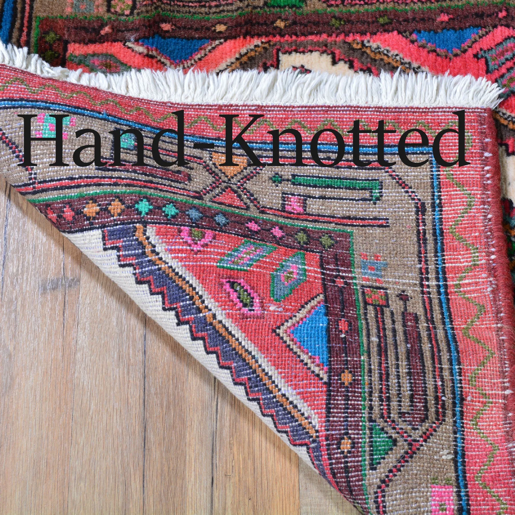Hand-Knotted Vintage Tribal Design Handmade 100% Wool Rug (Size 2.8 X 9.1) Brral-4593