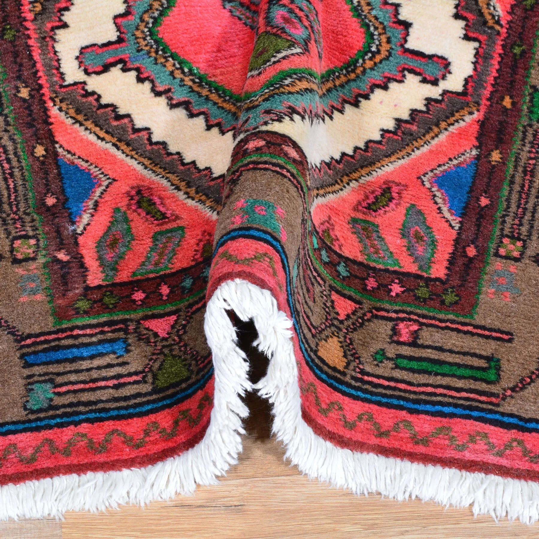 Hand-Knotted Vintage Tribal Design Handmade 100% Wool Rug (Size 2.8 X 9.1) Brral-4593