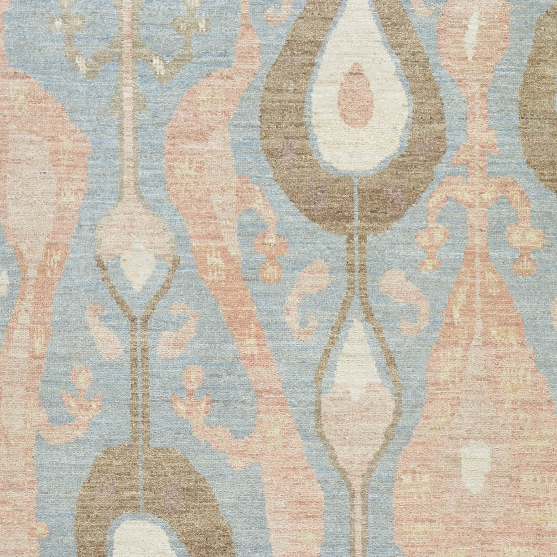 Hand-Knotted Wide Runner Ikat Design 100% Wool Rug Handmade (Size 4.2 X 10.3) Cwral-1443