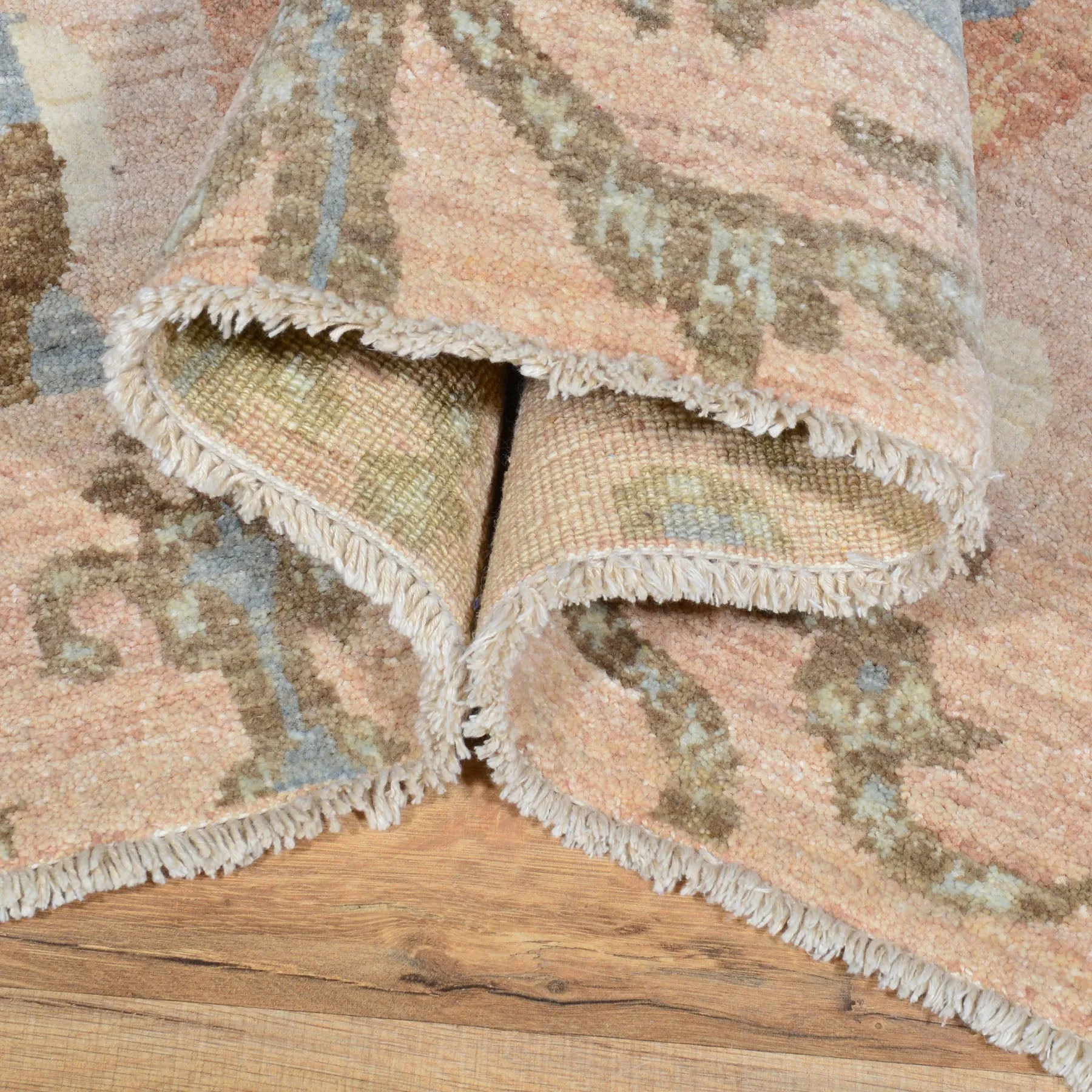 Hand-Knotted Wide Runner Ikat Design 100% Wool Rug Handmade (Size 4.2 X 10.3) Cwral-1443