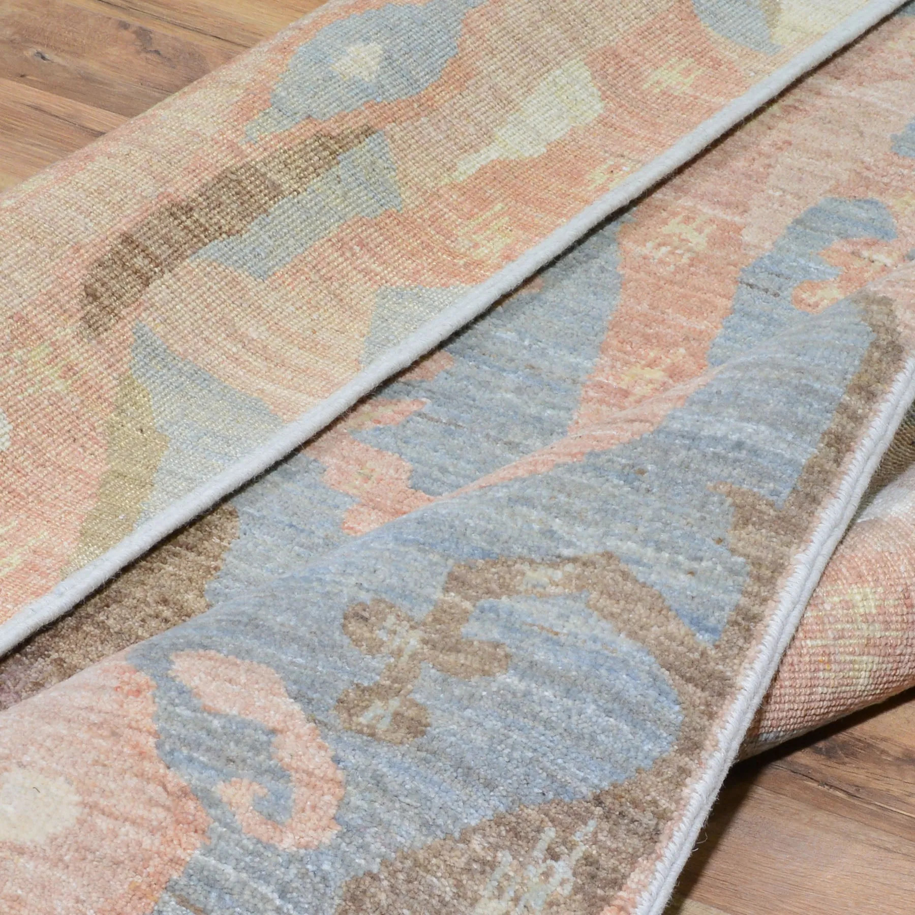 Hand-Knotted Wide Runner Ikat Design 100% Wool Rug Handmade (Size 4.2 X 10.3) Cwral-1443