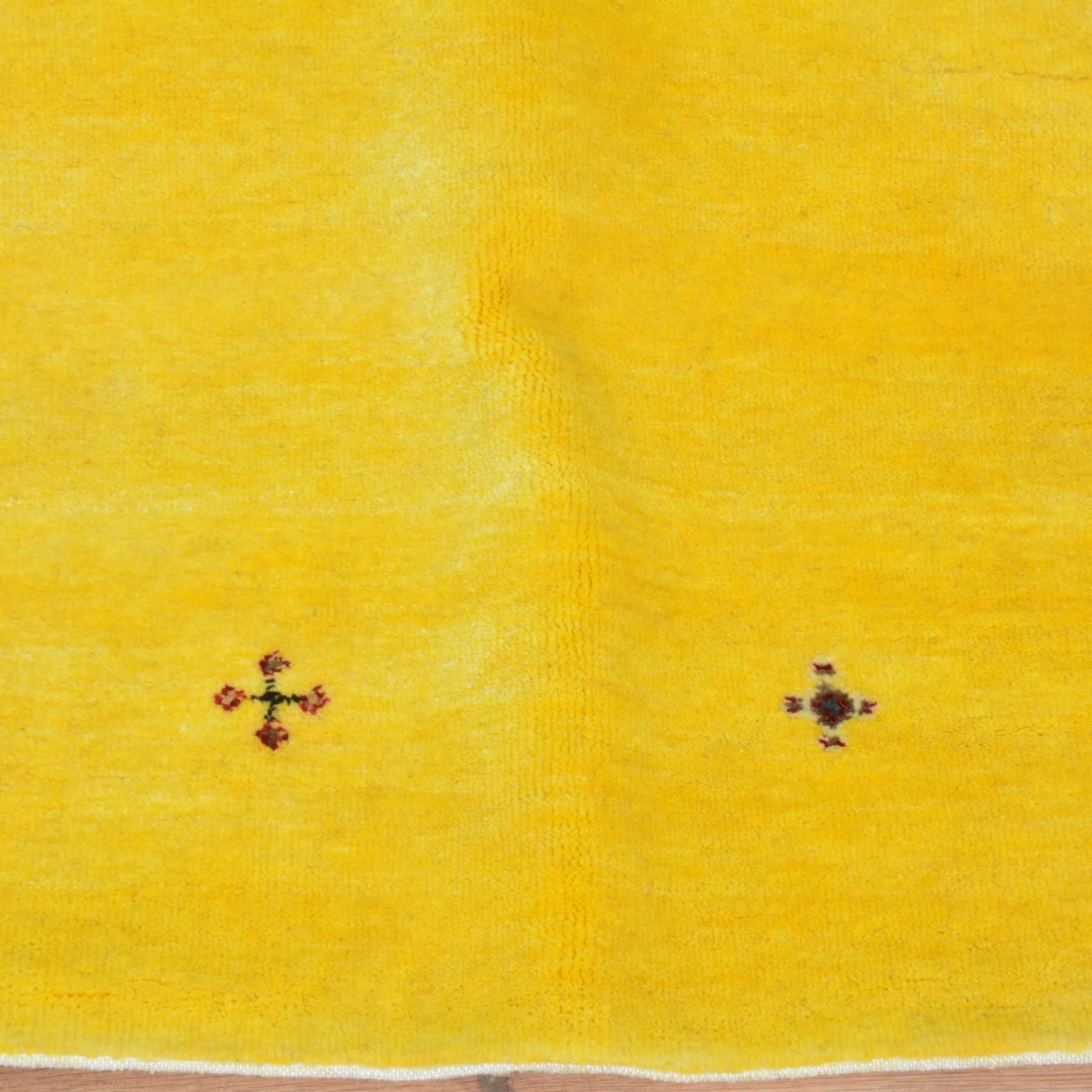 Hand-Knotted Yellow Modern Gabbeh Handmade 100% Wool Rug (Size 2.9 X 16.0) Cwral-9492