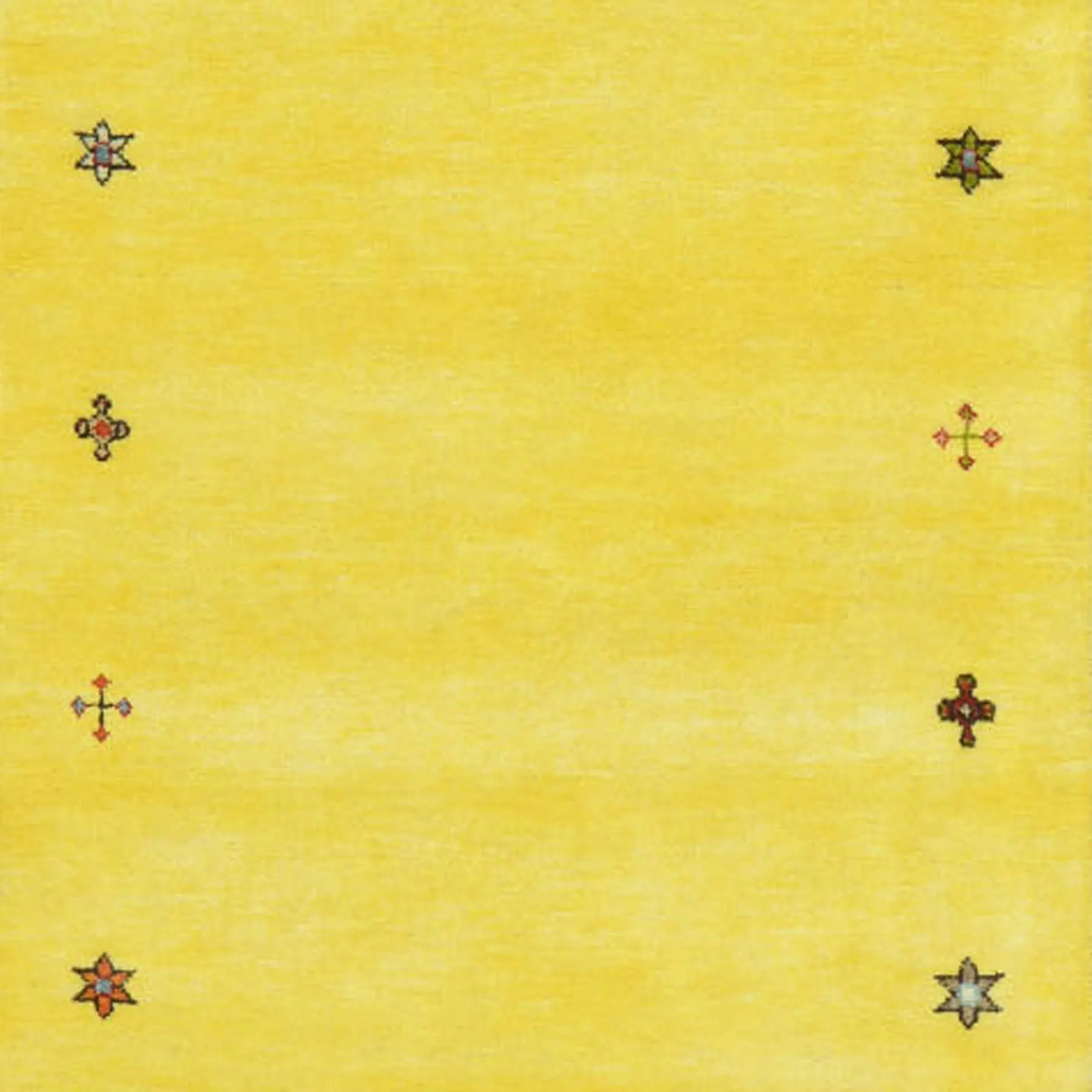 Hand-Knotted Yellow Modern Gabbeh Handmade 100% Wool Rug (Size 2.9 X 16.0) Cwral-9492