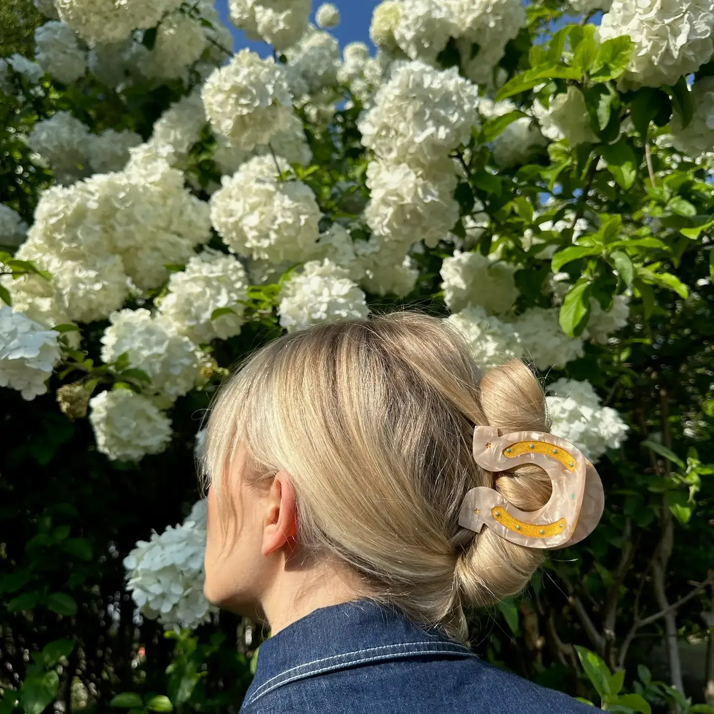 Hand Painted Lucky Horseshoe Hair Clip