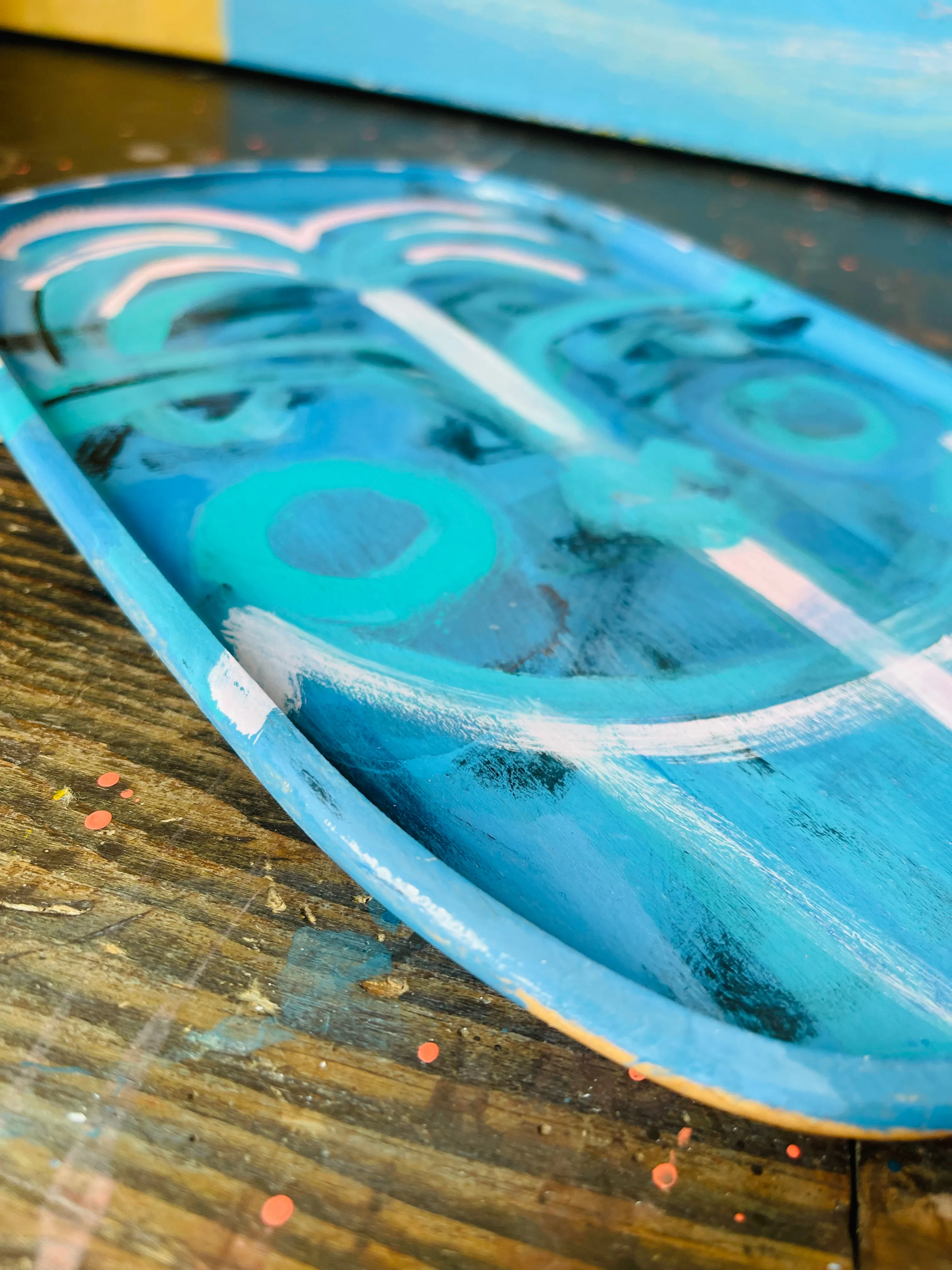 Hand Painted Valet Tray - Palm Face