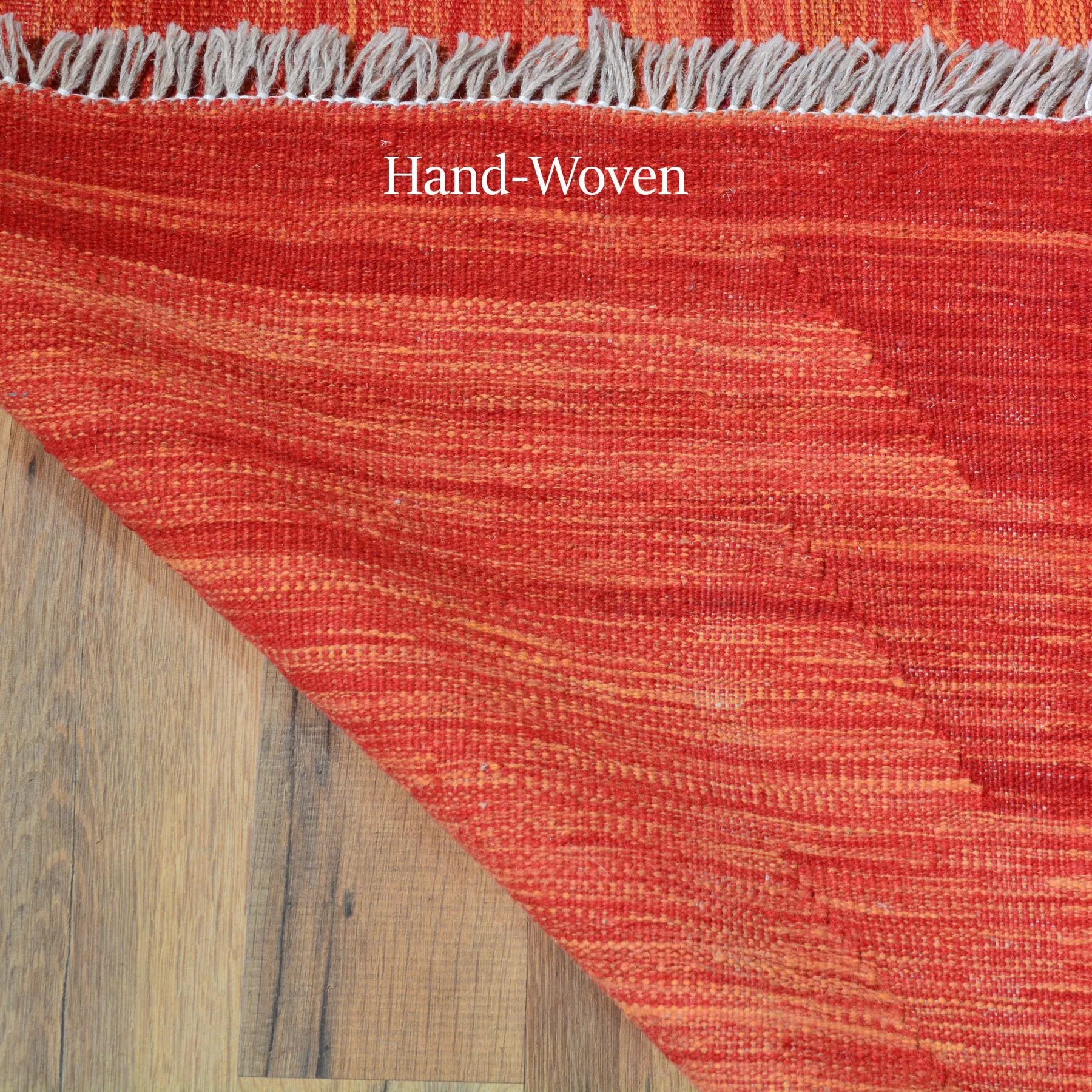 Hand-Woven Modern Red Kilim Handmade Wool Rug (Size 6.4 X 9.9) Cwral-7164