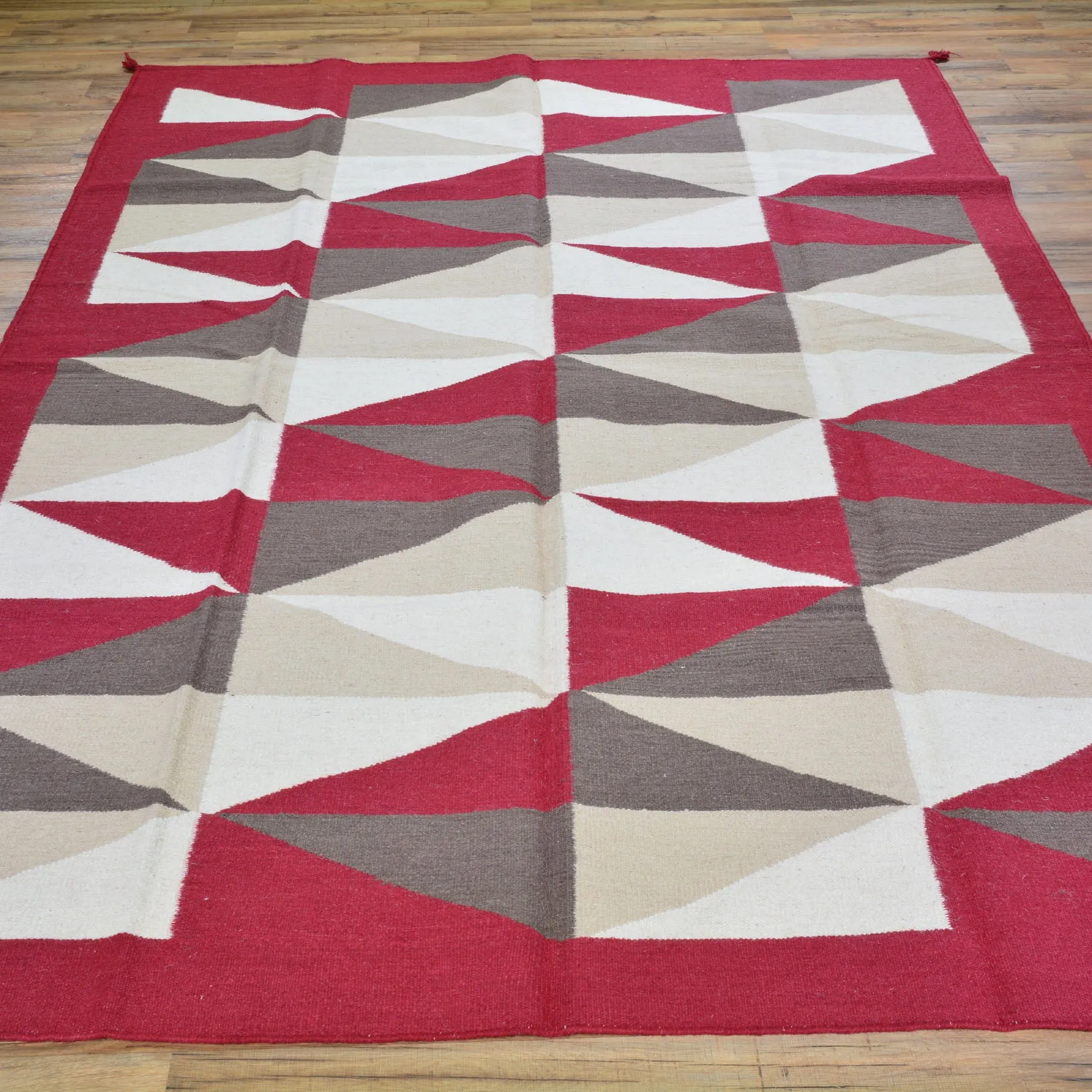 Hand-Woven Navajo Style Southwestern Design FlatWeave Rug (Size 6.0 X 9.0) Cwral-6036