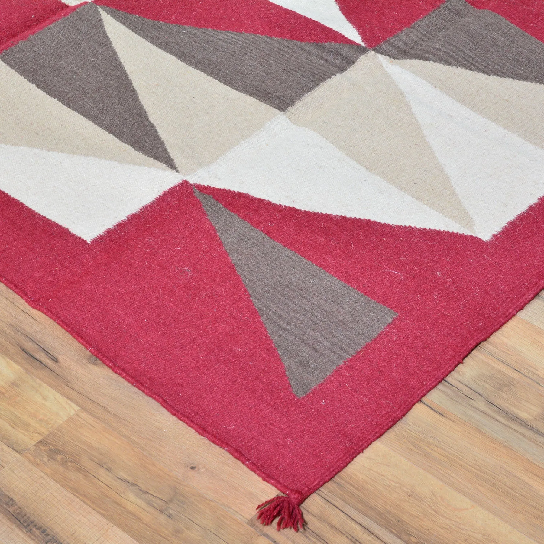 Hand-Woven Navajo Style Southwestern Design FlatWeave Rug (Size 6.0 X 9.0) Cwral-6036