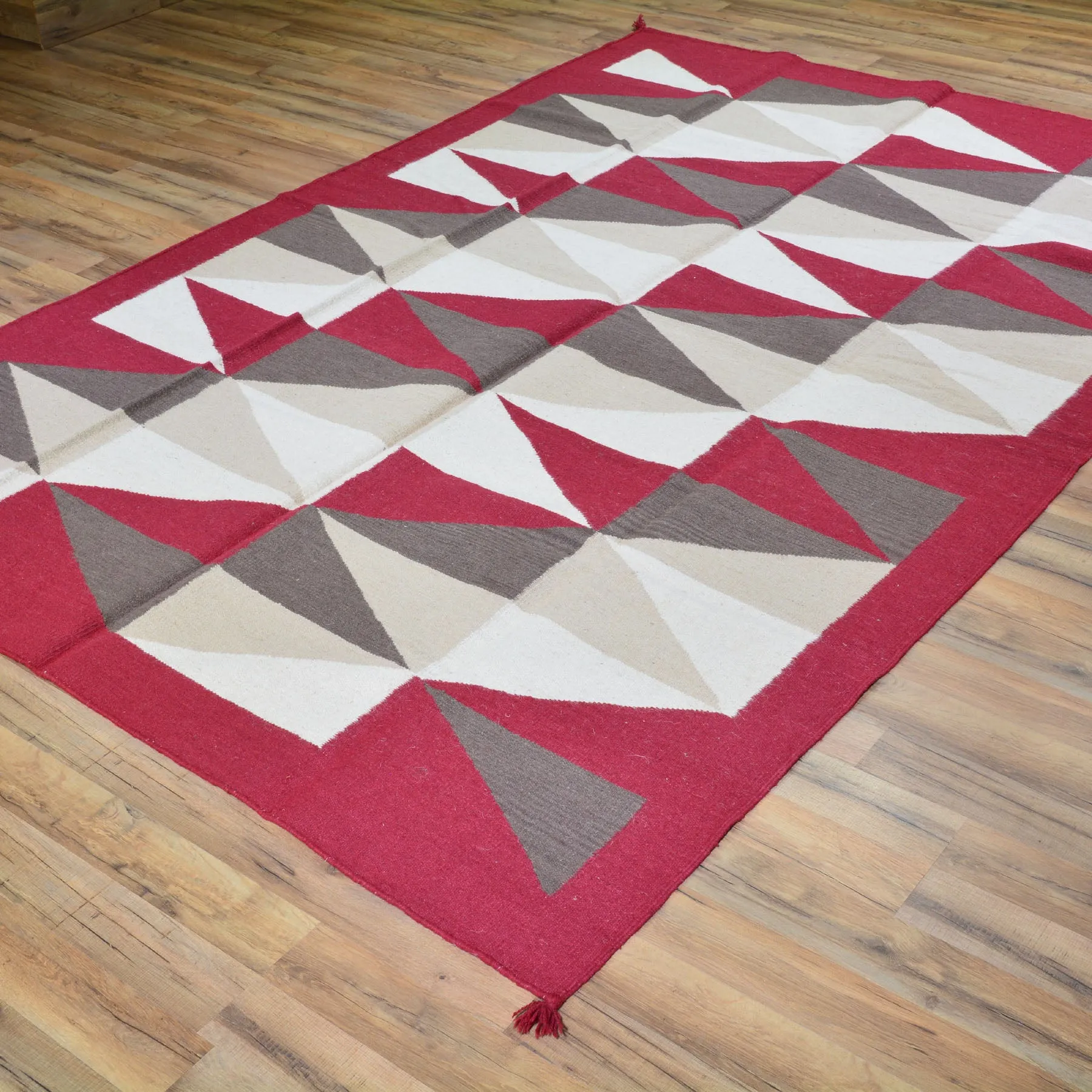 Hand-Woven Navajo Style Southwestern Design FlatWeave Rug (Size 6.0 X 9.0) Cwral-6036