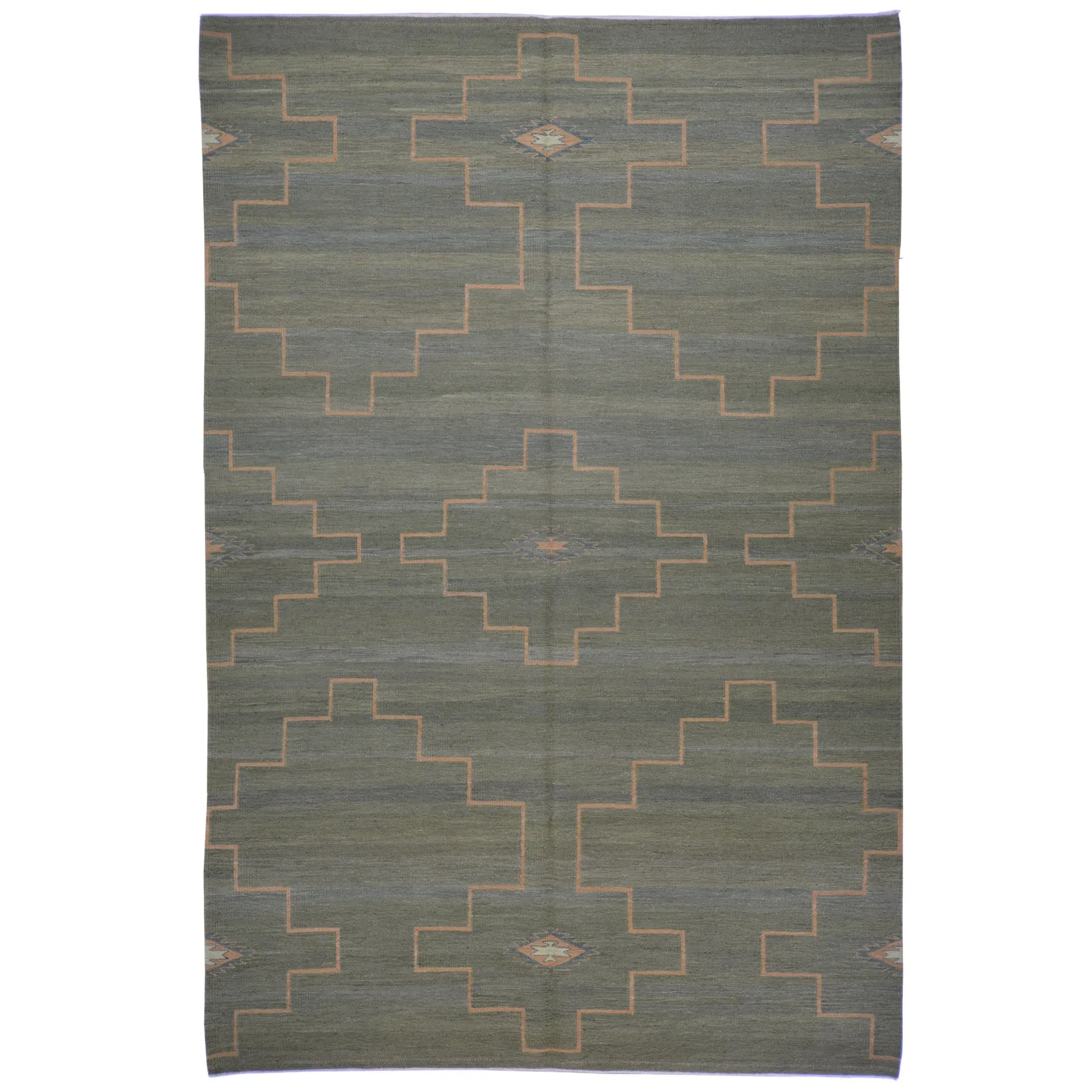 Hand-Woven Reversible Mexican Oaxaca Wool Rug (Size 5.11 X 9.2) Brral-4116