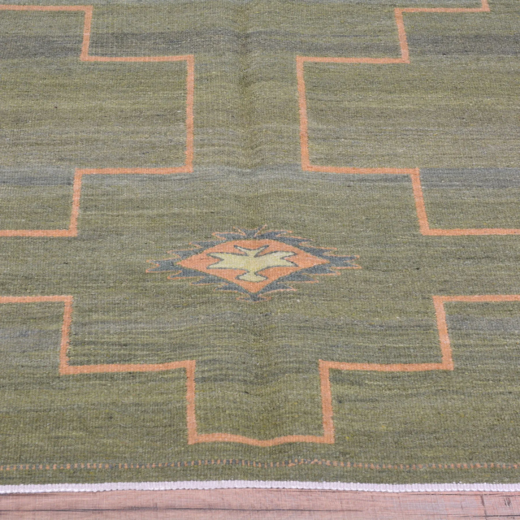 Hand-Woven Reversible Mexican Oaxaca Wool Rug (Size 5.11 X 9.2) Brral-4116