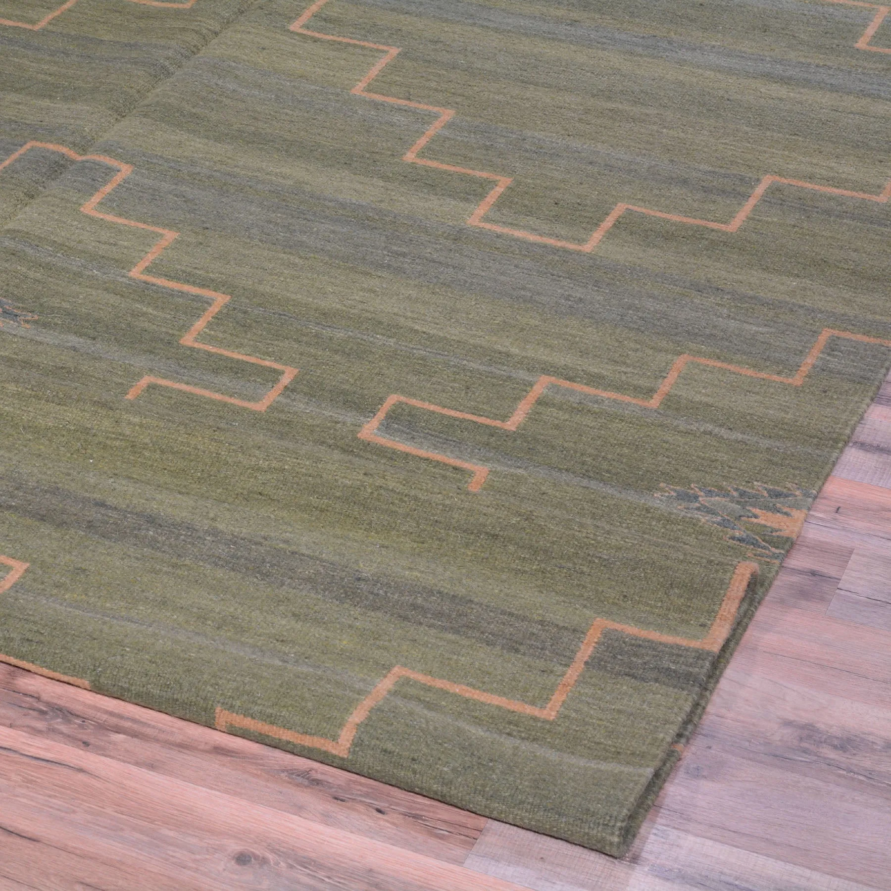 Hand-Woven Reversible Mexican Oaxaca Wool Rug (Size 5.11 X 9.2) Brral-4116