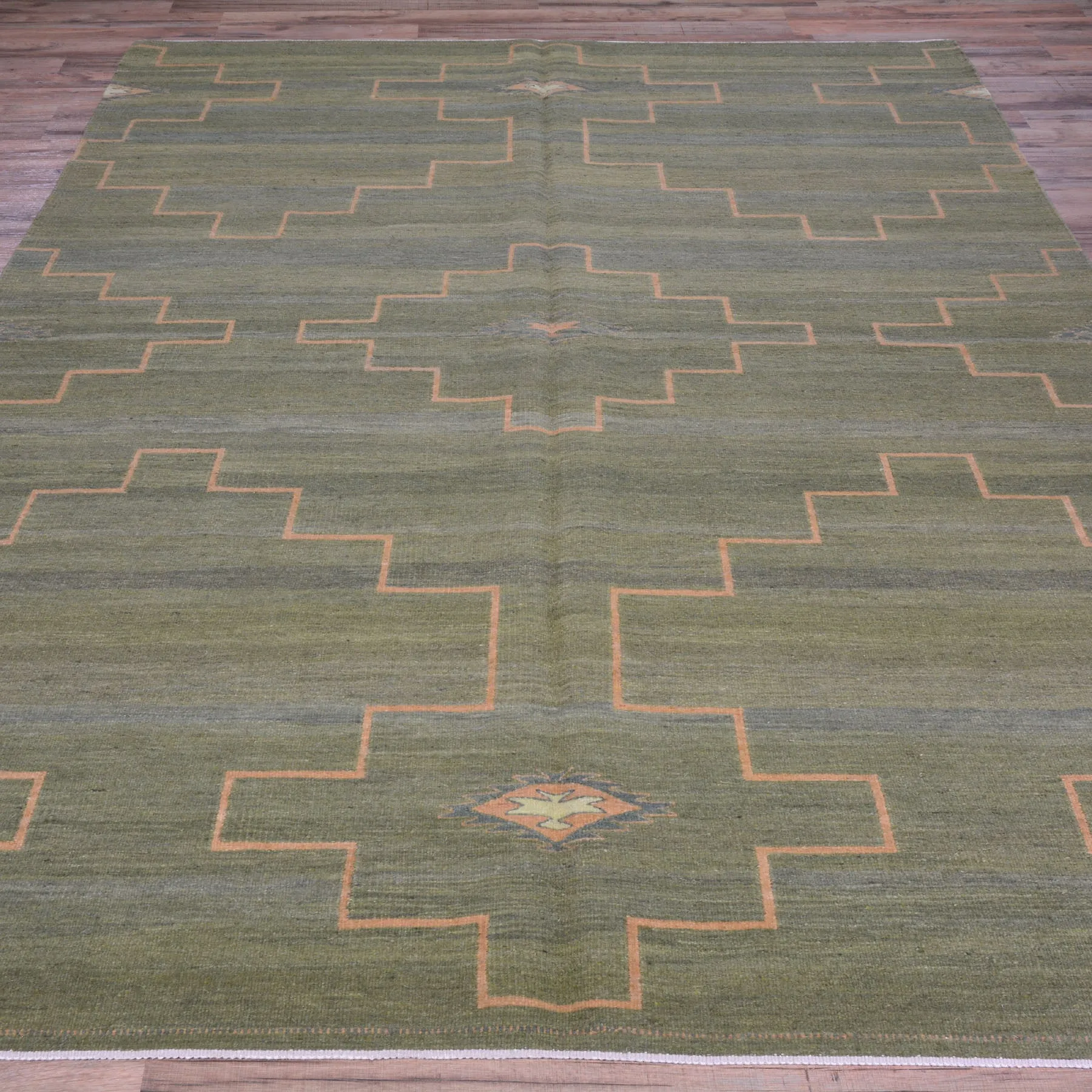 Hand-Woven Reversible Mexican Oaxaca Wool Rug (Size 5.11 X 9.2) Brral-4116