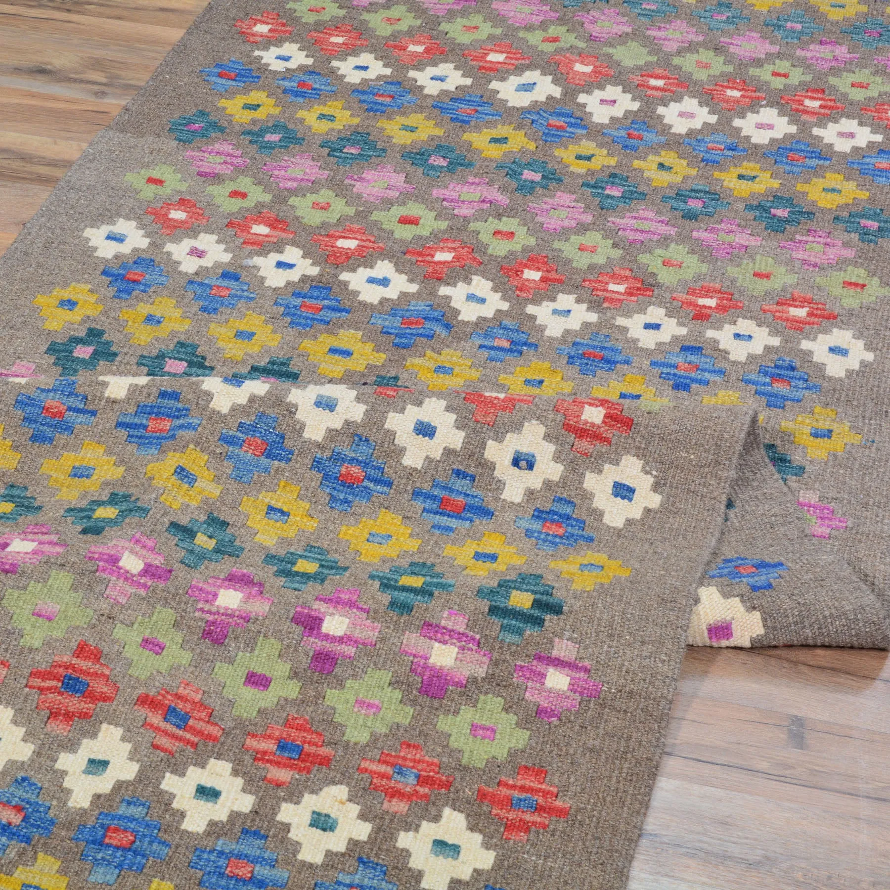 Hand-Woven Reversible Momana Kilim Handmade Wool Rug (Size 2.9 X 9.6) Cwral-10686