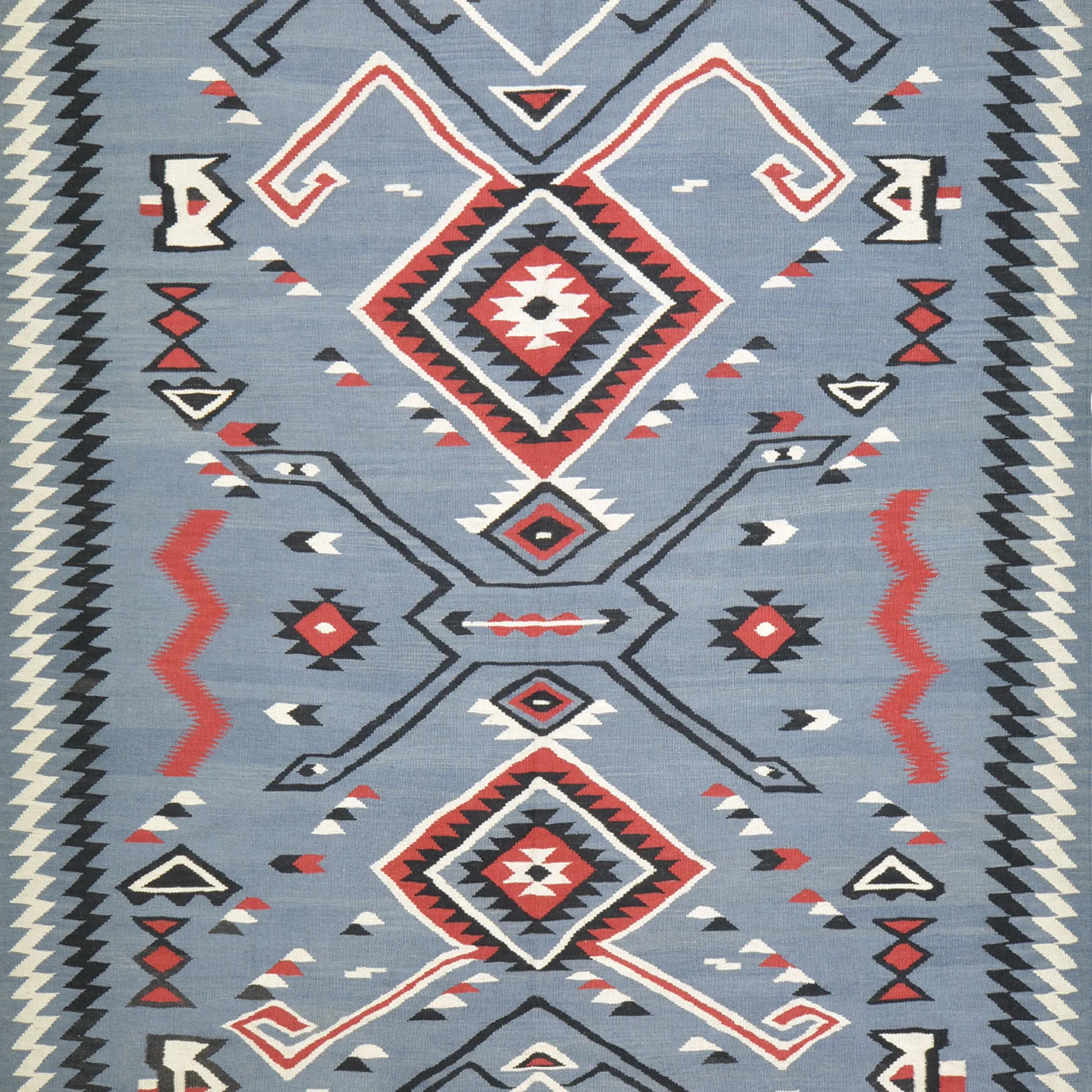 Hand-Woven Reversible Southwestern Design Handmade Wool Rug (Size 6.7 X 9.10) Cwral-10932