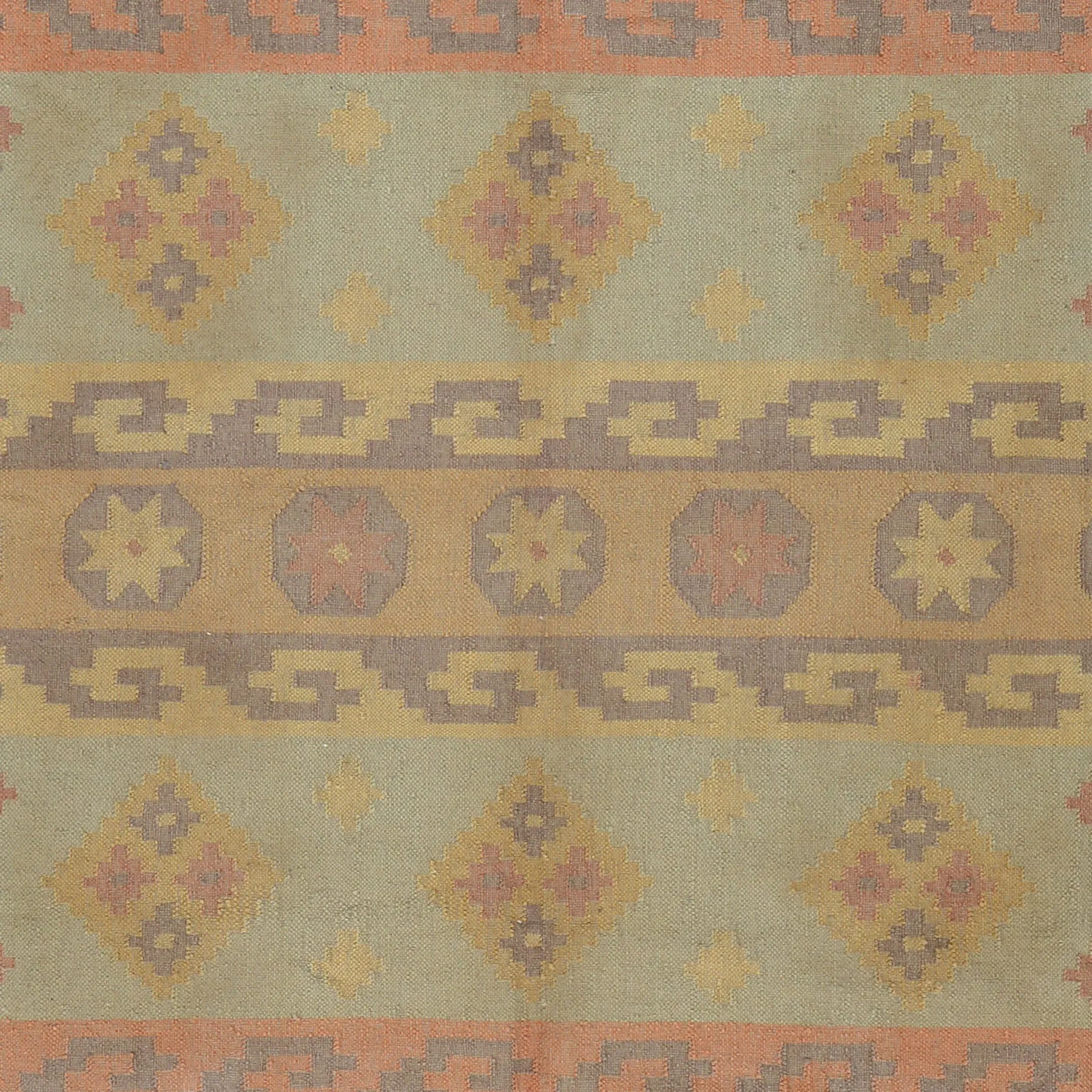 Hand-Woven Reversible Southwestern Style Handmade Wool Rug (Size 8.1 X 8 .6 ) Cwral-6921