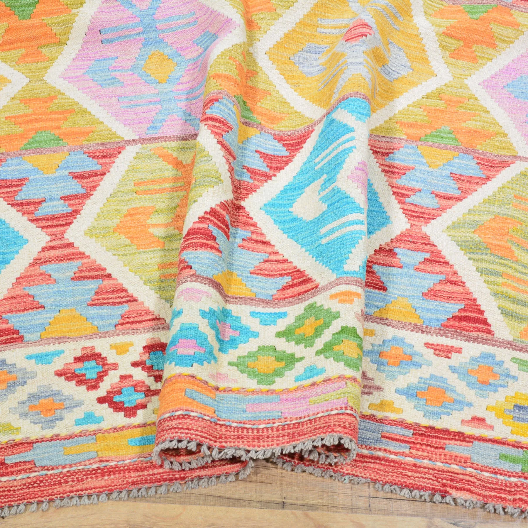 Hand-Woven Reversible Traditional Design Handmade Kilim Rug (Size 8.3 X 11.4) Cwral-10779