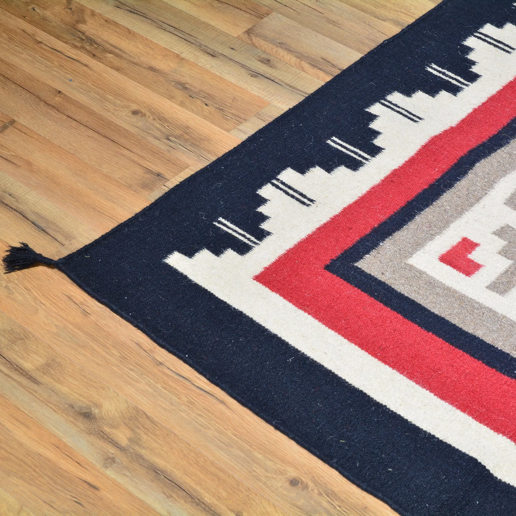 Hand-Woven Southwestern Design Handmade Wool Rug (Size 9.0 X 12.0) Cwral-7137