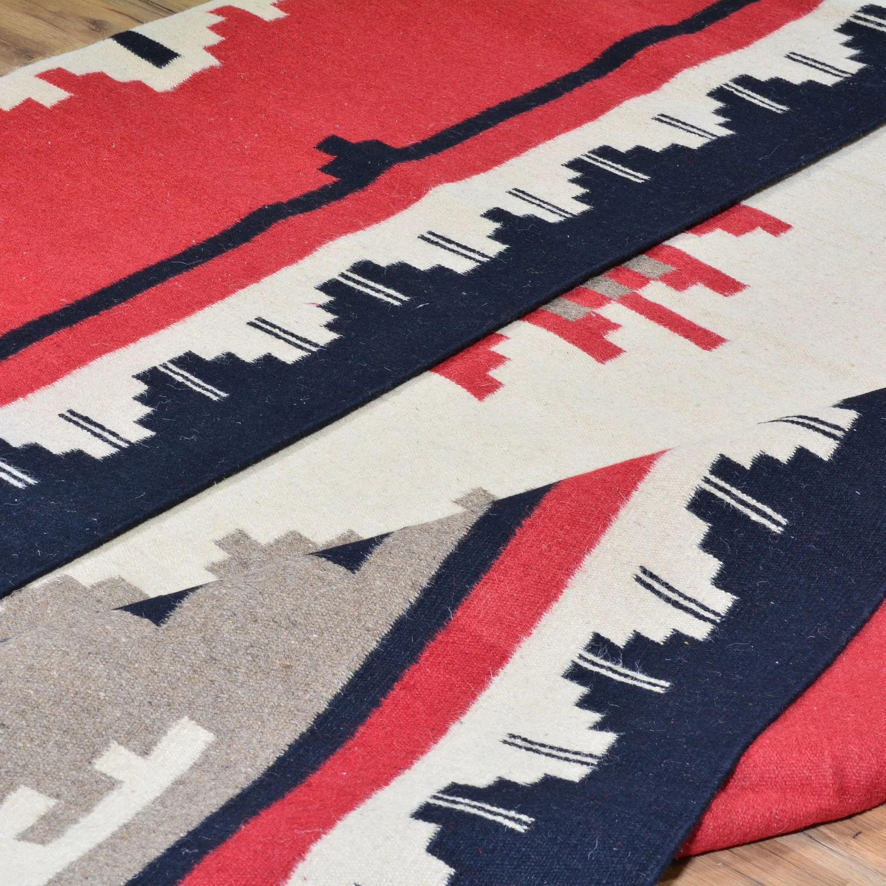 Hand-Woven Southwestern Design Handmade Wool Rug (Size 9.0 X 12.0) Cwral-7137