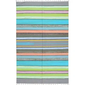 Hand-Woven Striped Design Handmade Cotton Rug (Size 3.10 X 6.0) Brrsf-963