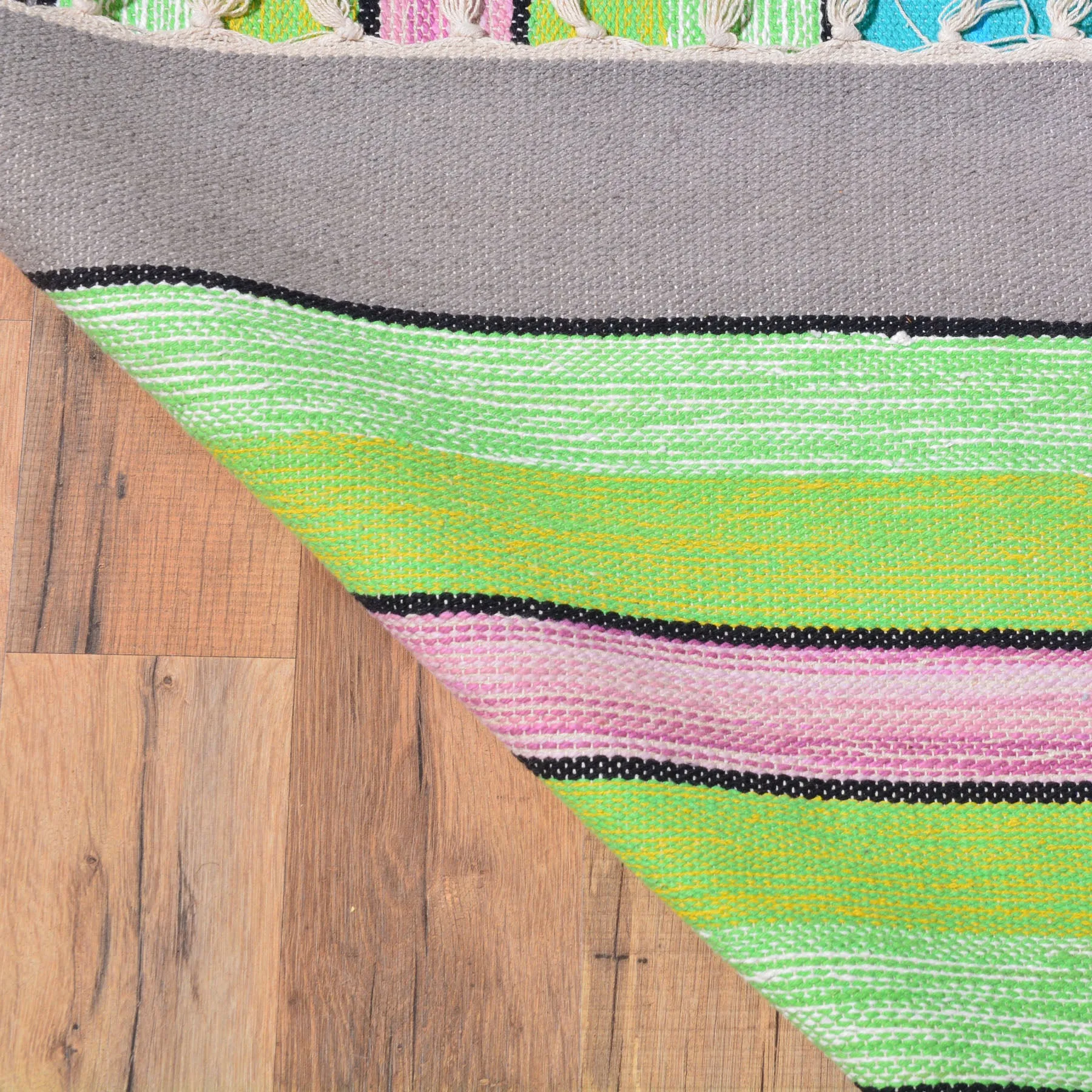 Hand-Woven Striped Design Handmade Cotton Rug (Size 3.10 X 6.0) Brrsf-963