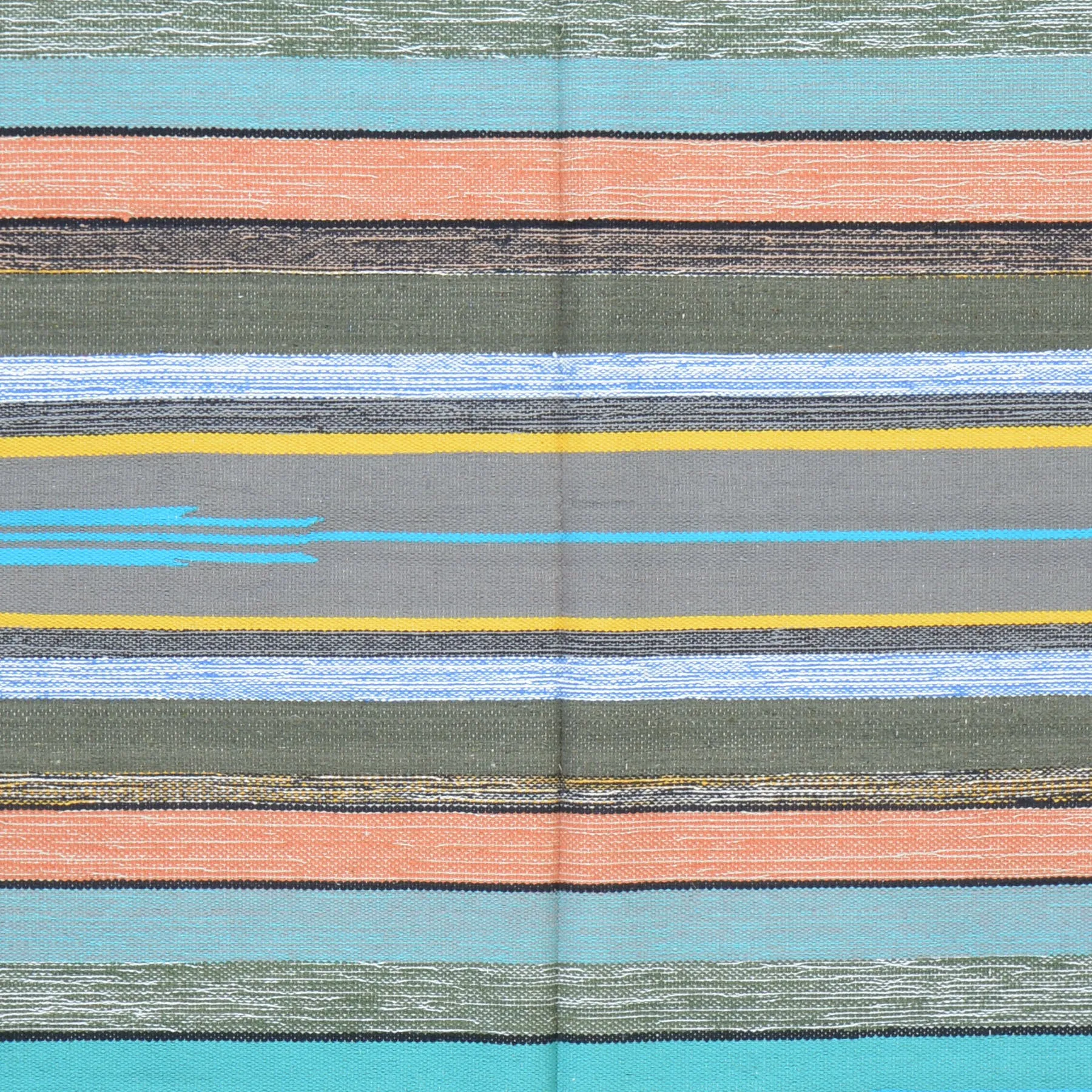 Hand-Woven Striped Design Handmade Cotton Rug (Size 3.10 X 6.0) Brrsf-963